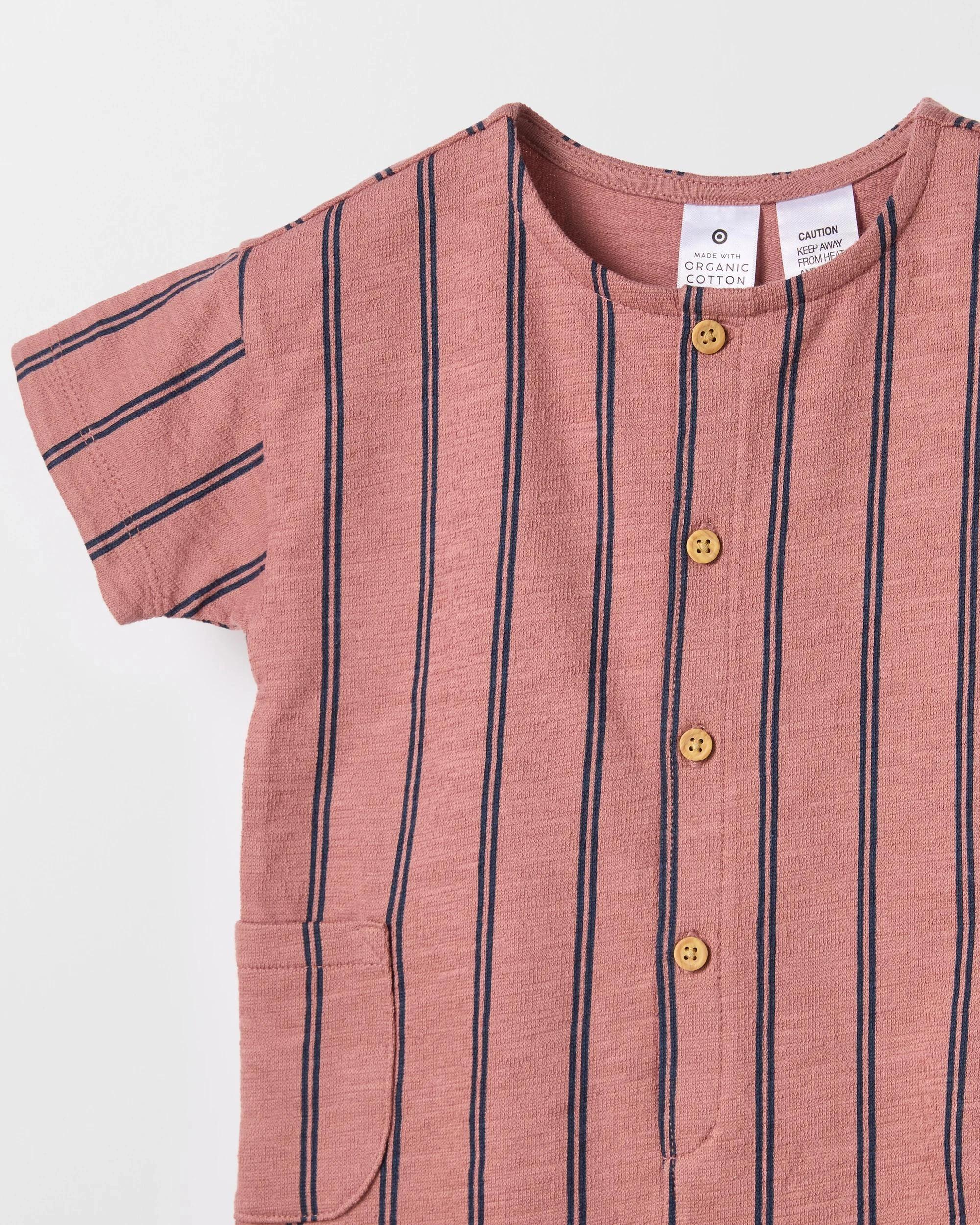 3 Target Organic Cotton Baby Romper VERTICAL STRIPE, 3 of 4
