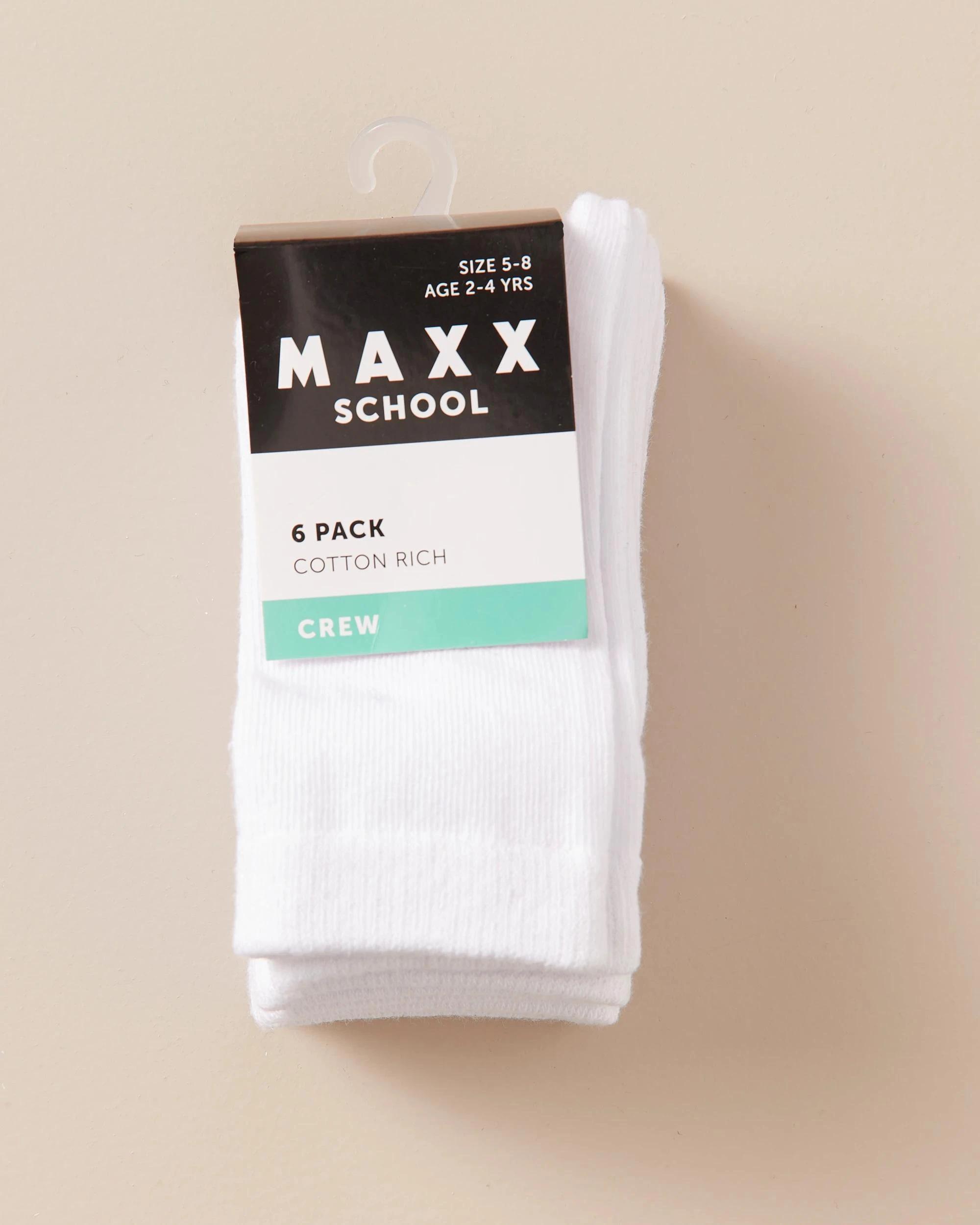 2 6 Pack Maxx School Crew Socks WHITE, 2 of 2