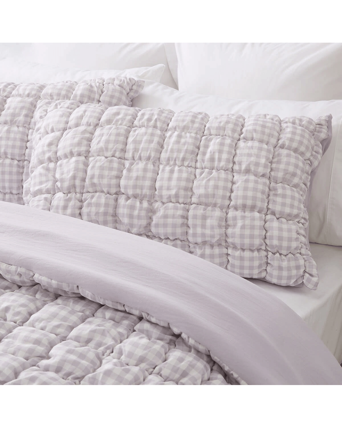 2 Quilted Puff Comforter Set - Queen Bed, Lilac, 2 of 6