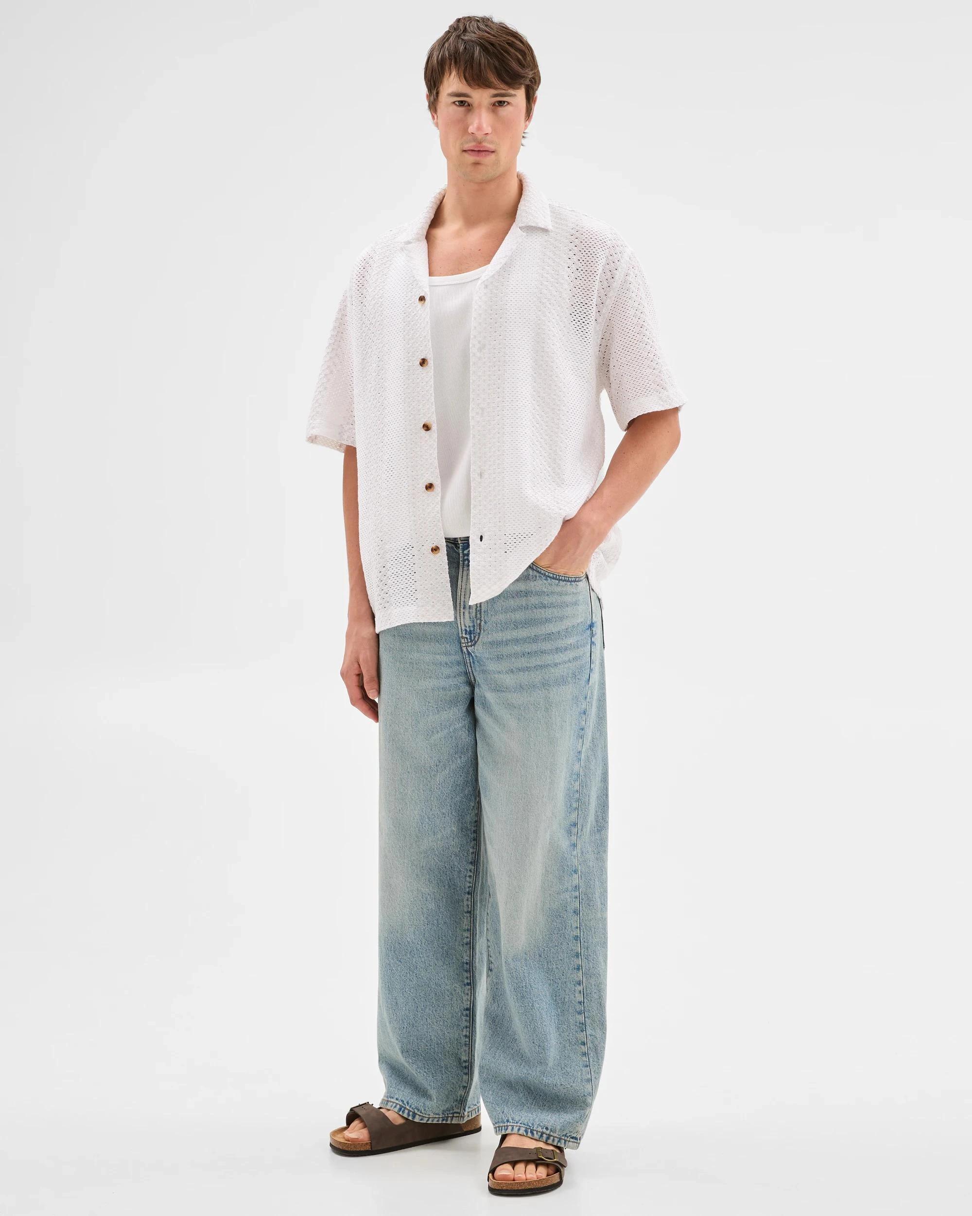 3 Australian Cotton Blend Woven Shirt - Commons WHITE, 3 of 7