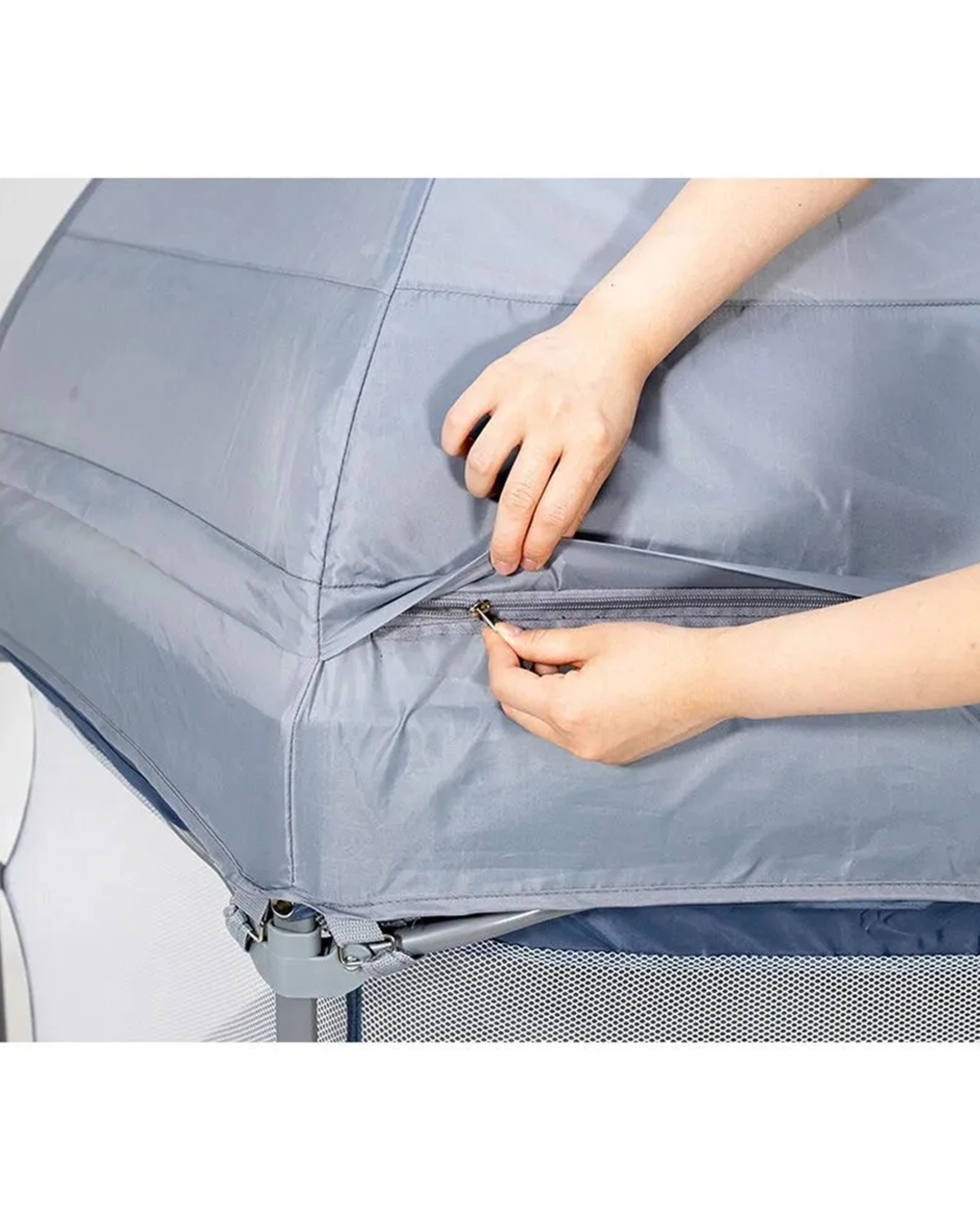 8 Vee Bee Koop Kids Indoor Outdoor Play Yard With Carry Bag And Canopy - Blue, 8 of 9