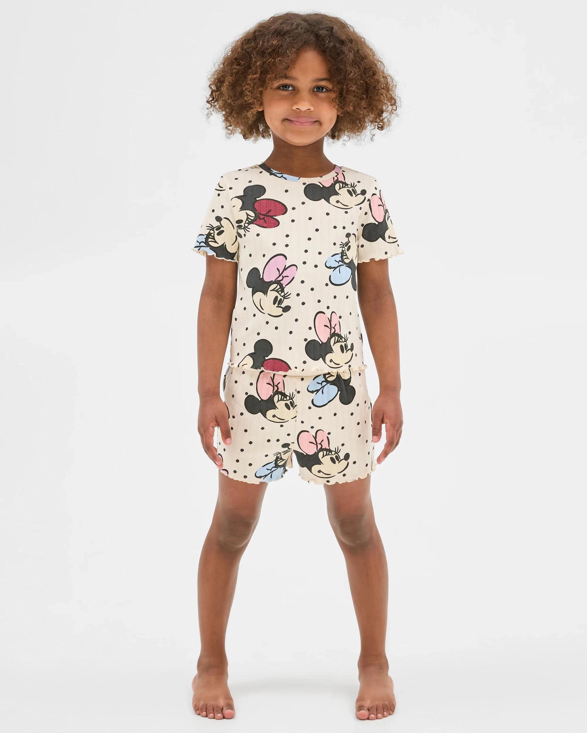 3 Disney Australian Cotton Younger Girls Rib Pyjama Set MINNIE, 3 of 7