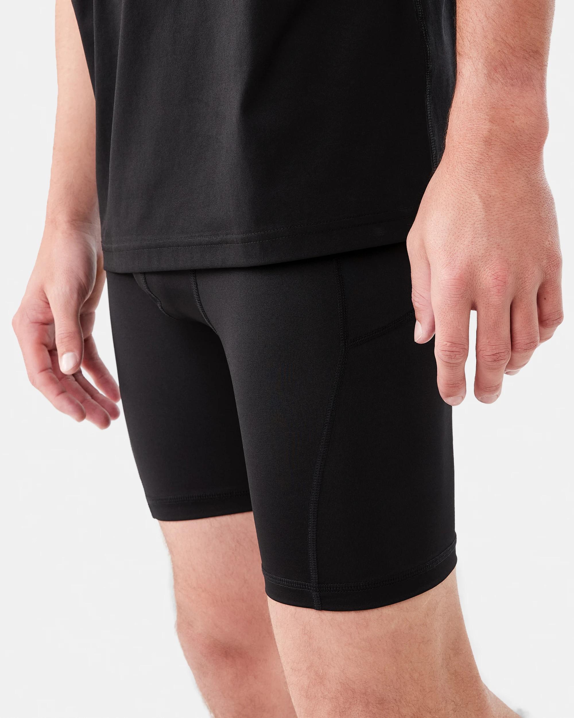 2 Active Mens Training Shorts Black, 2 of 6