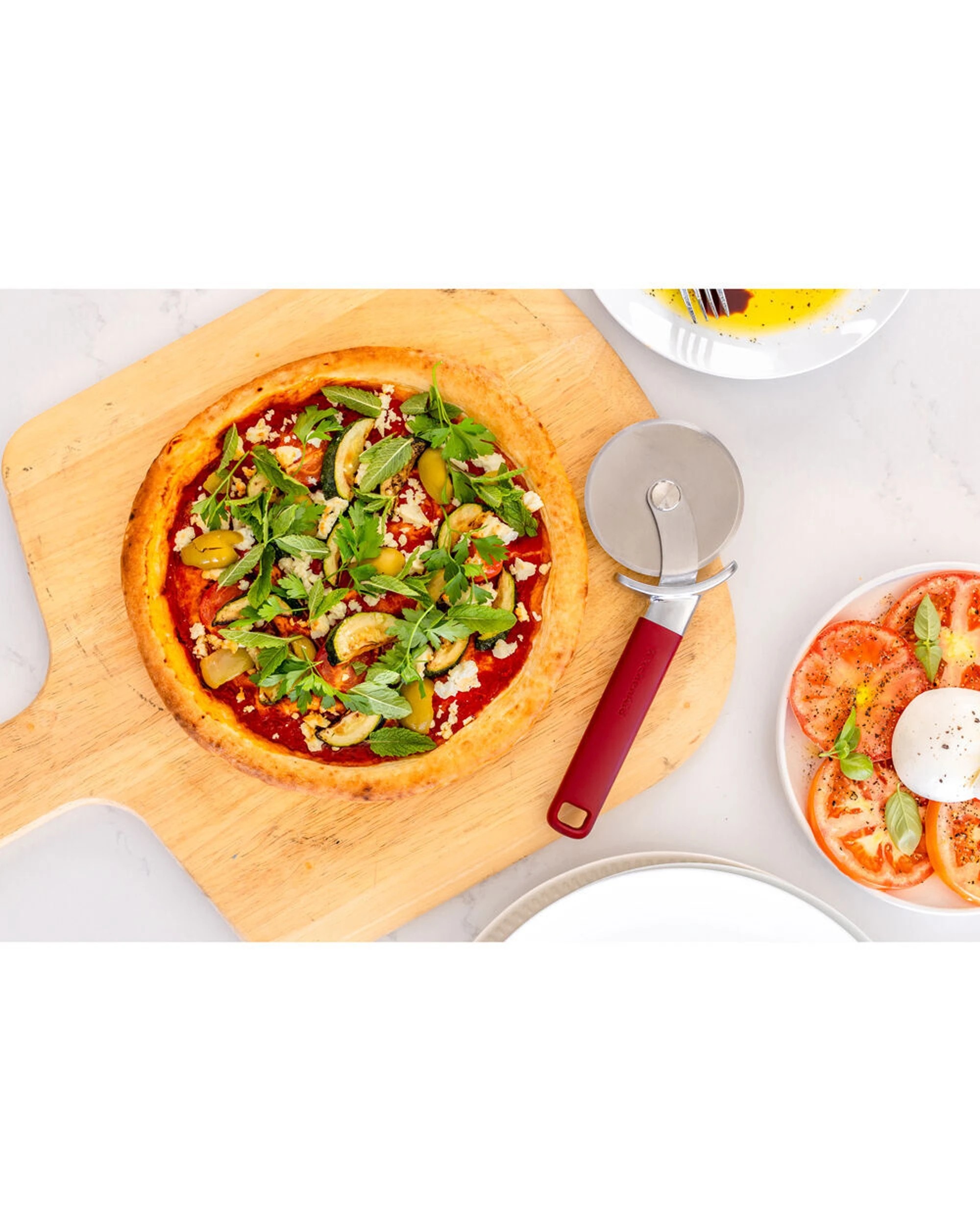 4 KitchenAid 2PK Classic Metal Pizza Wheel Cutter Finger Guard Ergonomic Handle Kitchen Utensil - Red, 4 of 6
