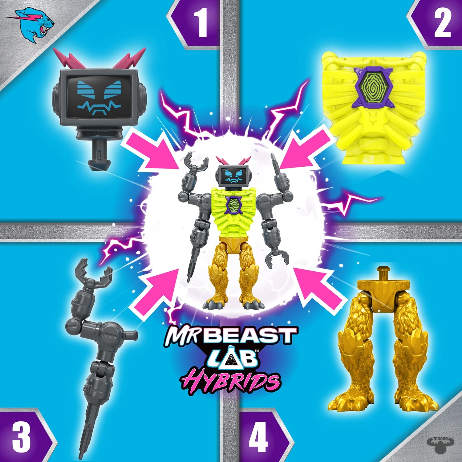 8 MrBeast Lab Hybrids 2 Pack Mix & Match Action Figures Multi Pack - Assorted, 8 of 10