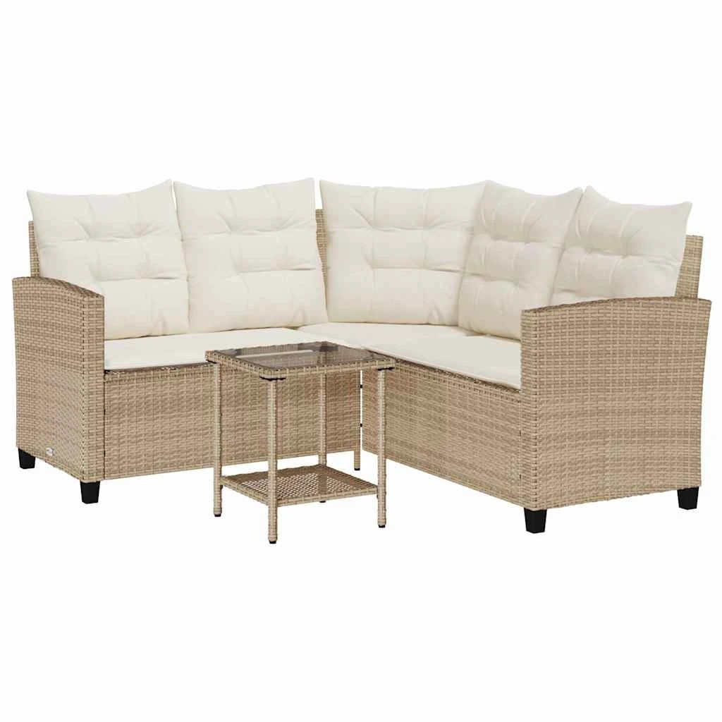 1 vidaXL Outdoor Sofa Set Removable Covers - Beige, 1 of 8