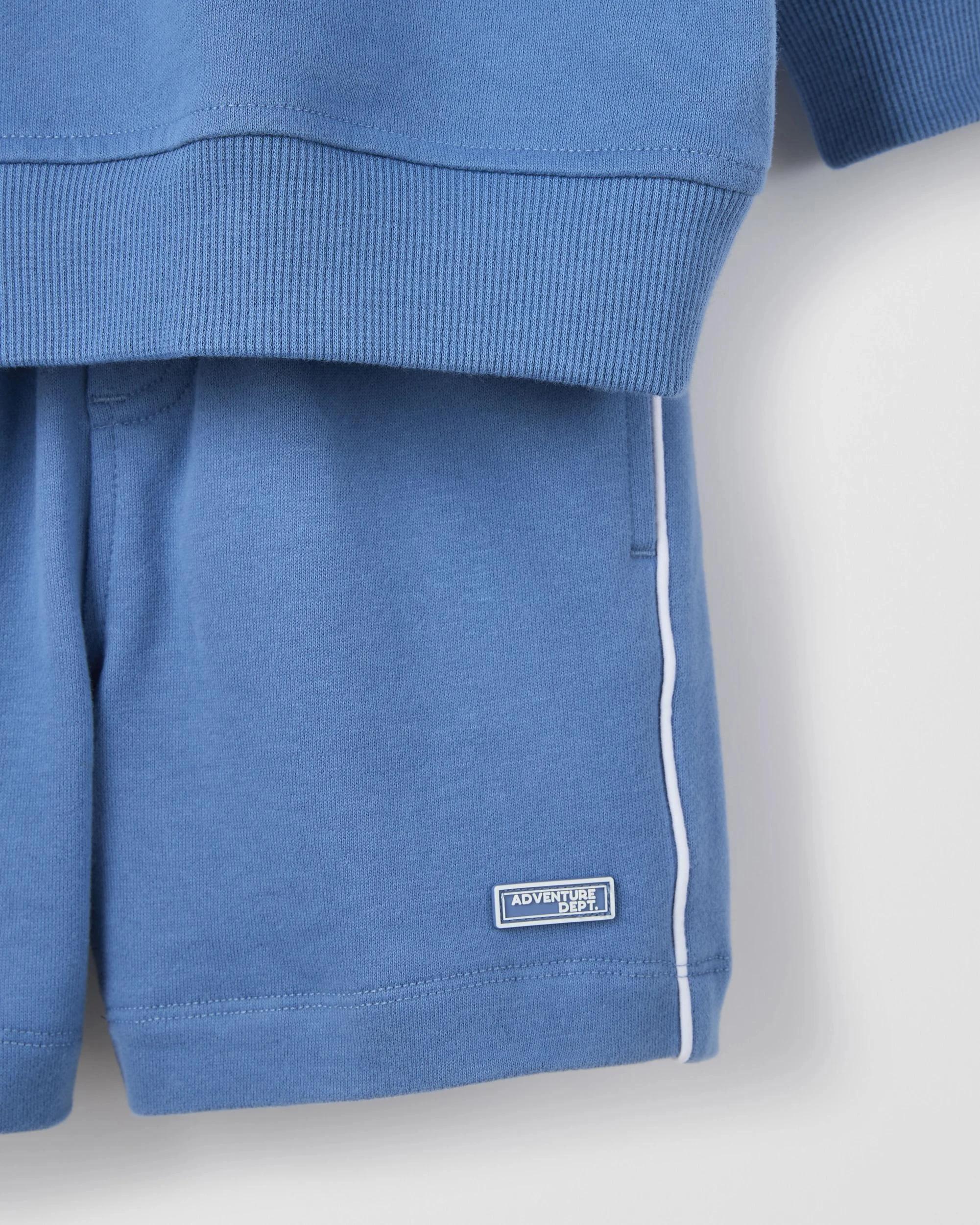 6 Target Kids Australian Cotton Fleece Hoodie and Short Set BLUE, 6 of 8