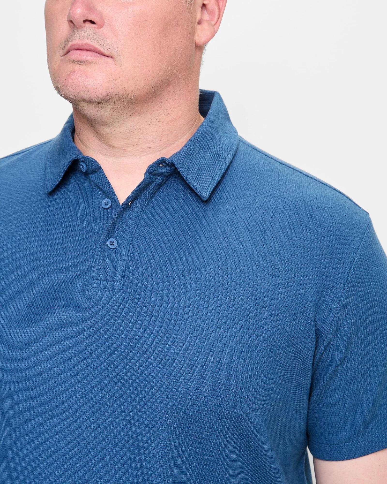 5 Target Plus Size Australian Cotton Blend Waffle Polo Top DARK DENIM, 5 of 5