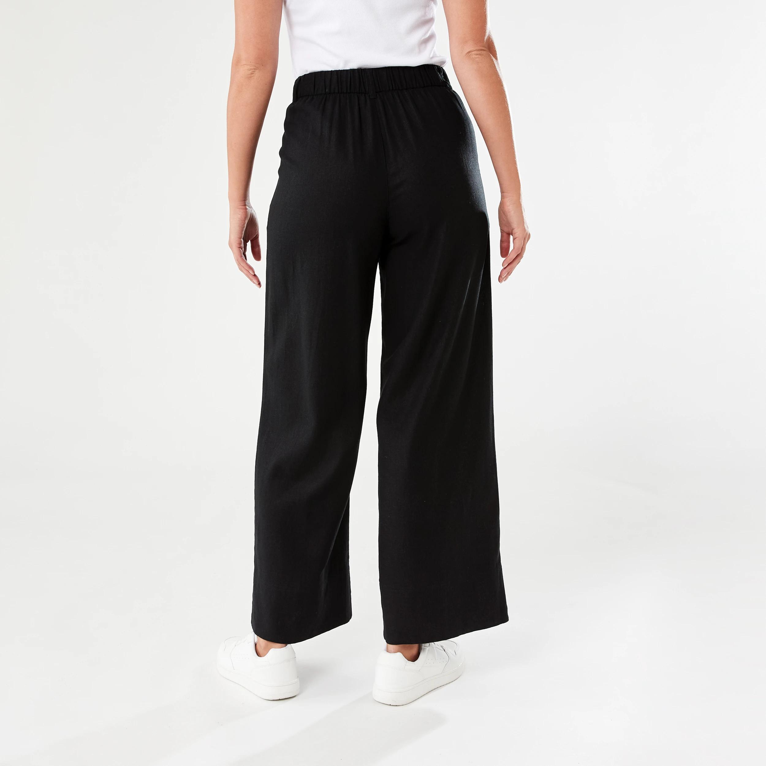 3 Smart Linen Blend Pants BLACK, 3 of 5