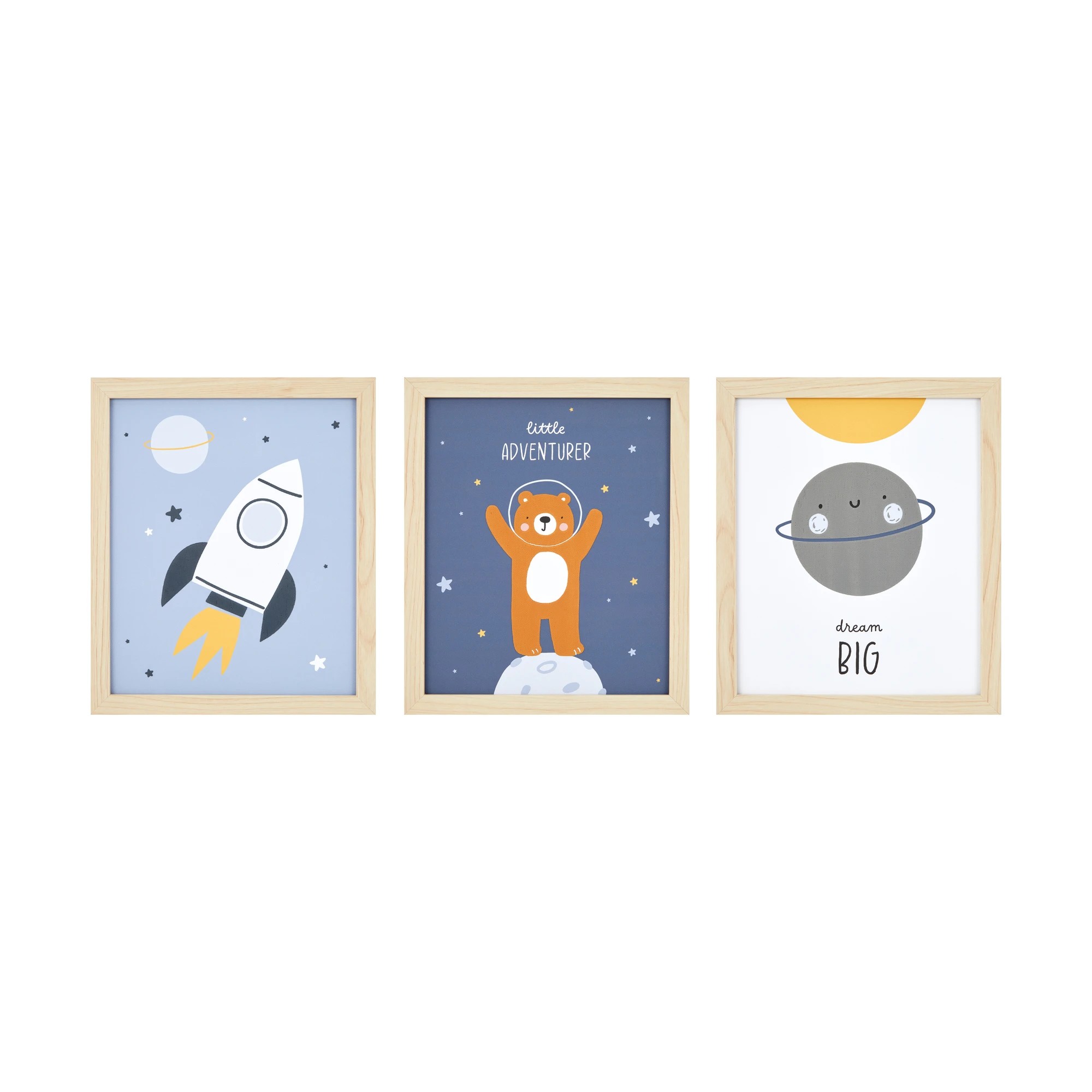 1 3 Pack Nursery Framed Canvas - Space, 1 of 6