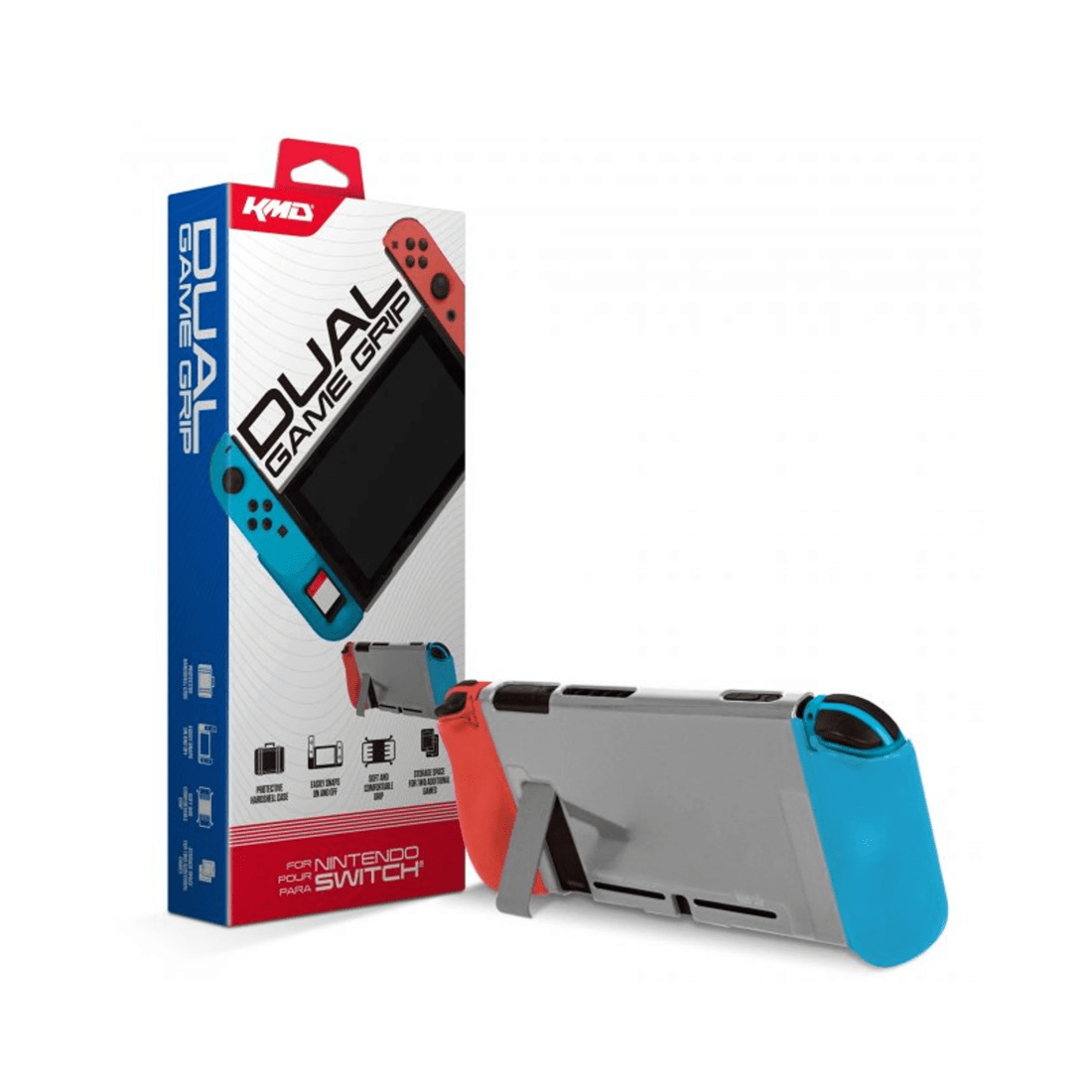 1 KMD Dual Game Grip Case for Nintendo Switch - Red and Blue, 1 of 1