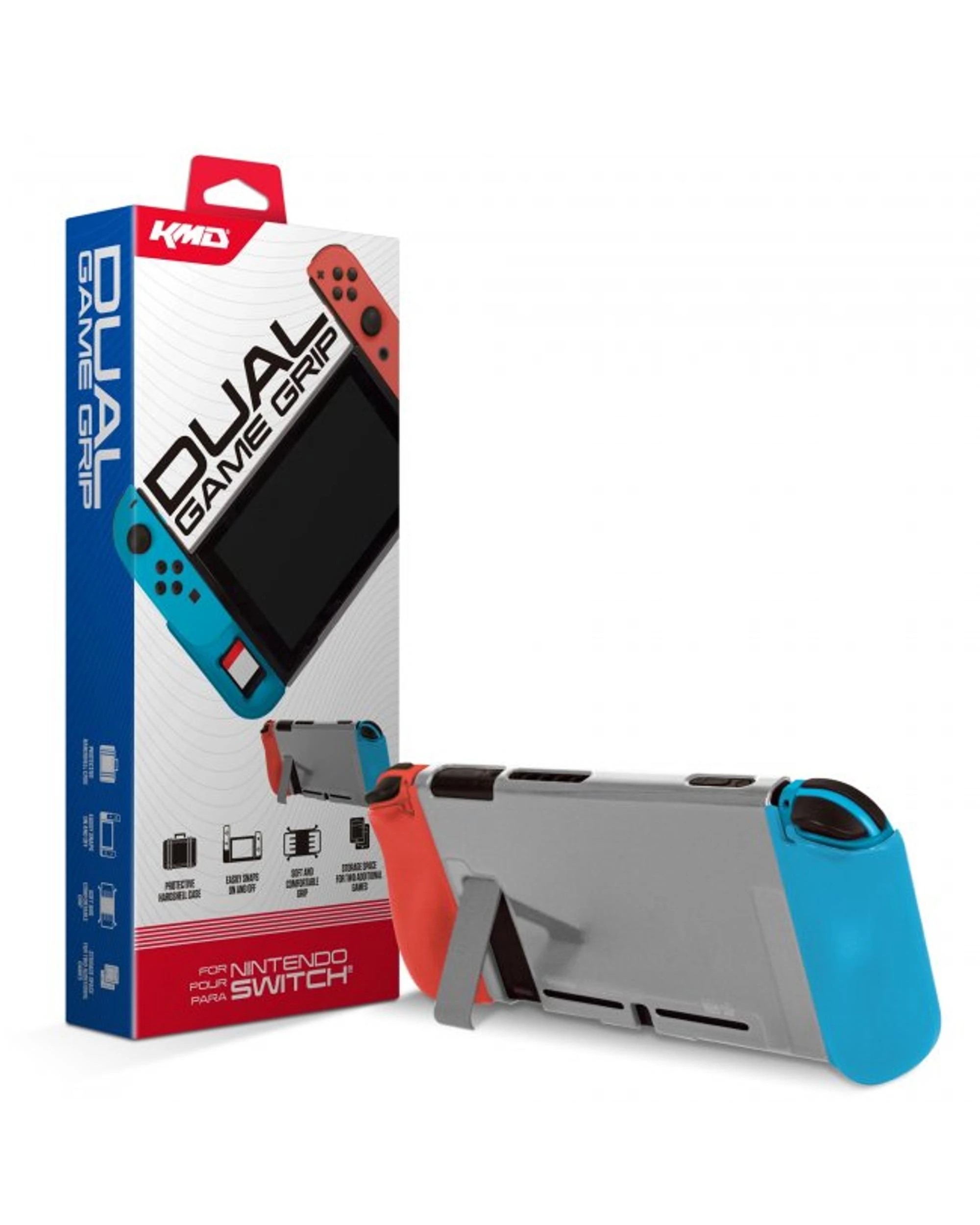 1 KMD Dual Game Grip Case for Nintendo Switch - Red and Blue, 1 of 1