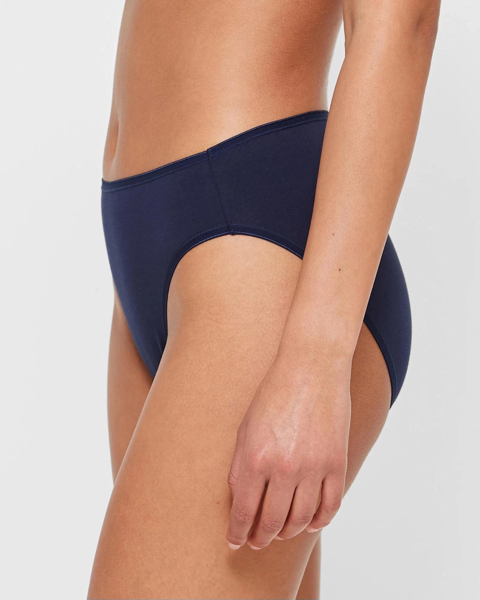 3 Target Woman 2 Pack Everyday Cotton High Cut Briefs with Aloe NAVY BLUE, 3 of 4