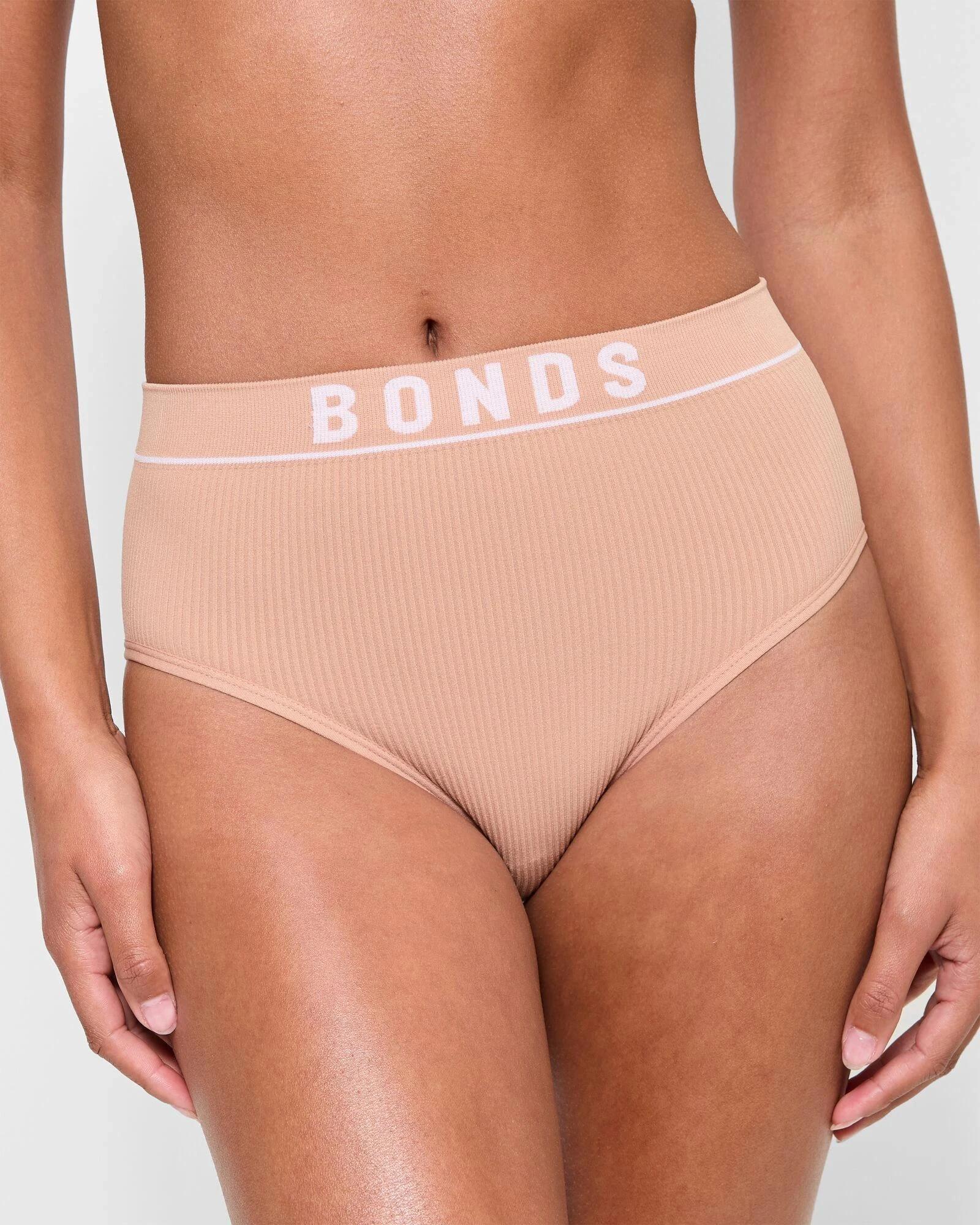 1 Womens Retro Rib Hi Hi Briefs - Bonds BLUSH LATTE, 1 of 3