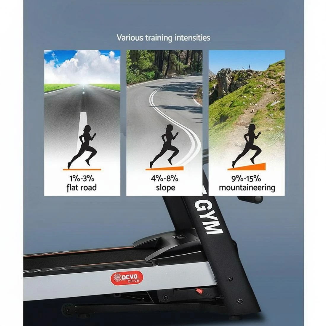 6 Everfit Treadmill Electric Home Gym Fitness Exercise Machine w/ Massager - Black, 6 of 7