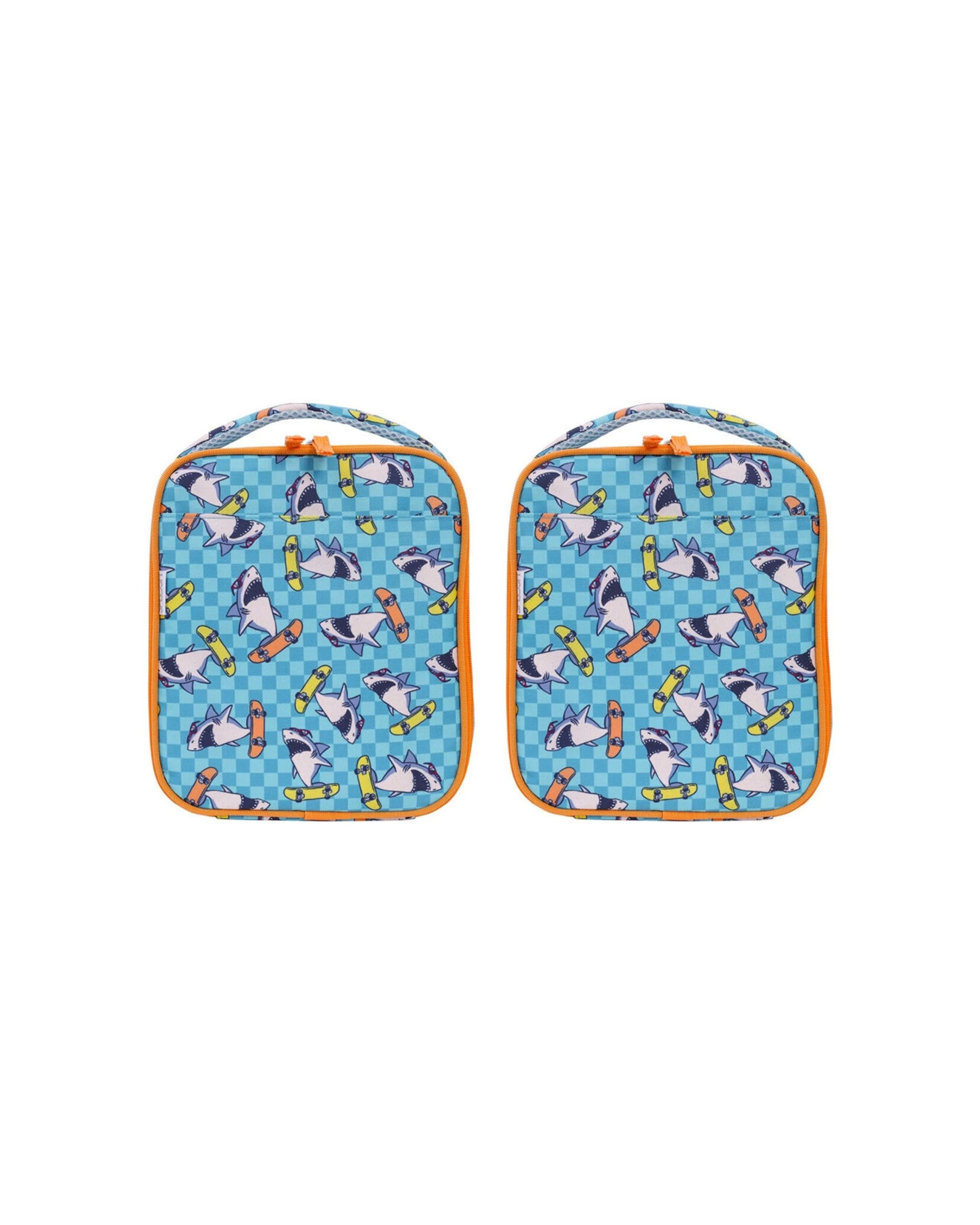 1 Splosh 2PK Out & About Shark Kids Children Insulated Lunch Bag Waterproof Polyester 21x25cm - Blue, 1 of 7