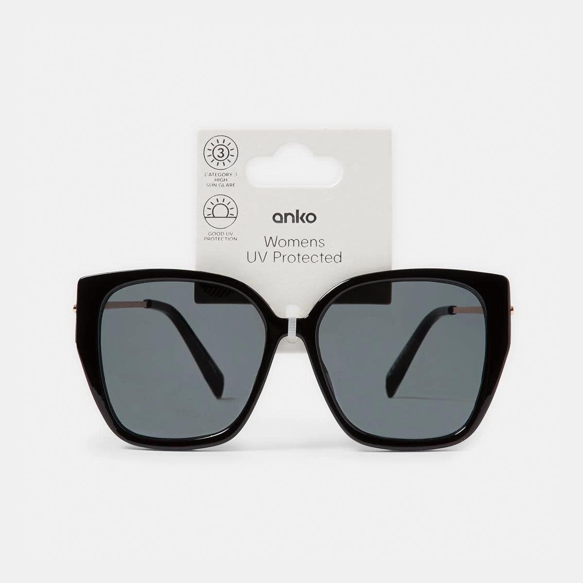 6 Classic Square Frame Sunglasses Smoke Blk, 6 of 6