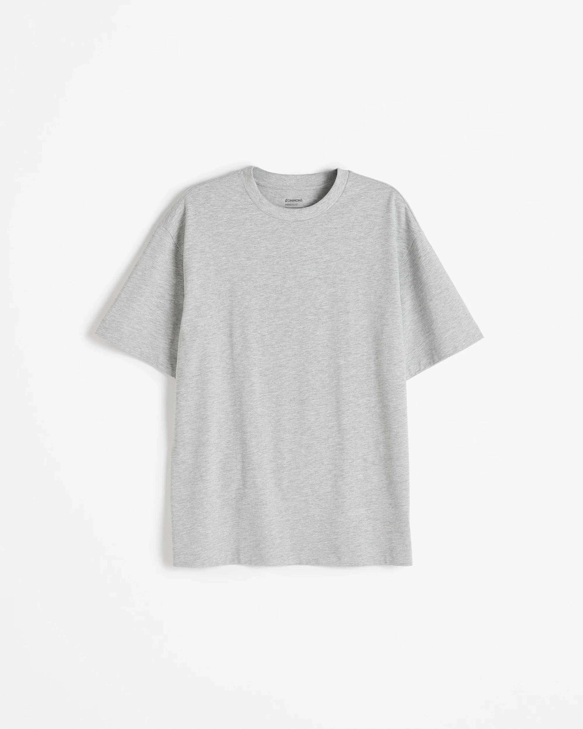 6 Commons Australian Cotton Oversized Heavy Core T-Shirt GREY MARLE, 6 of 7