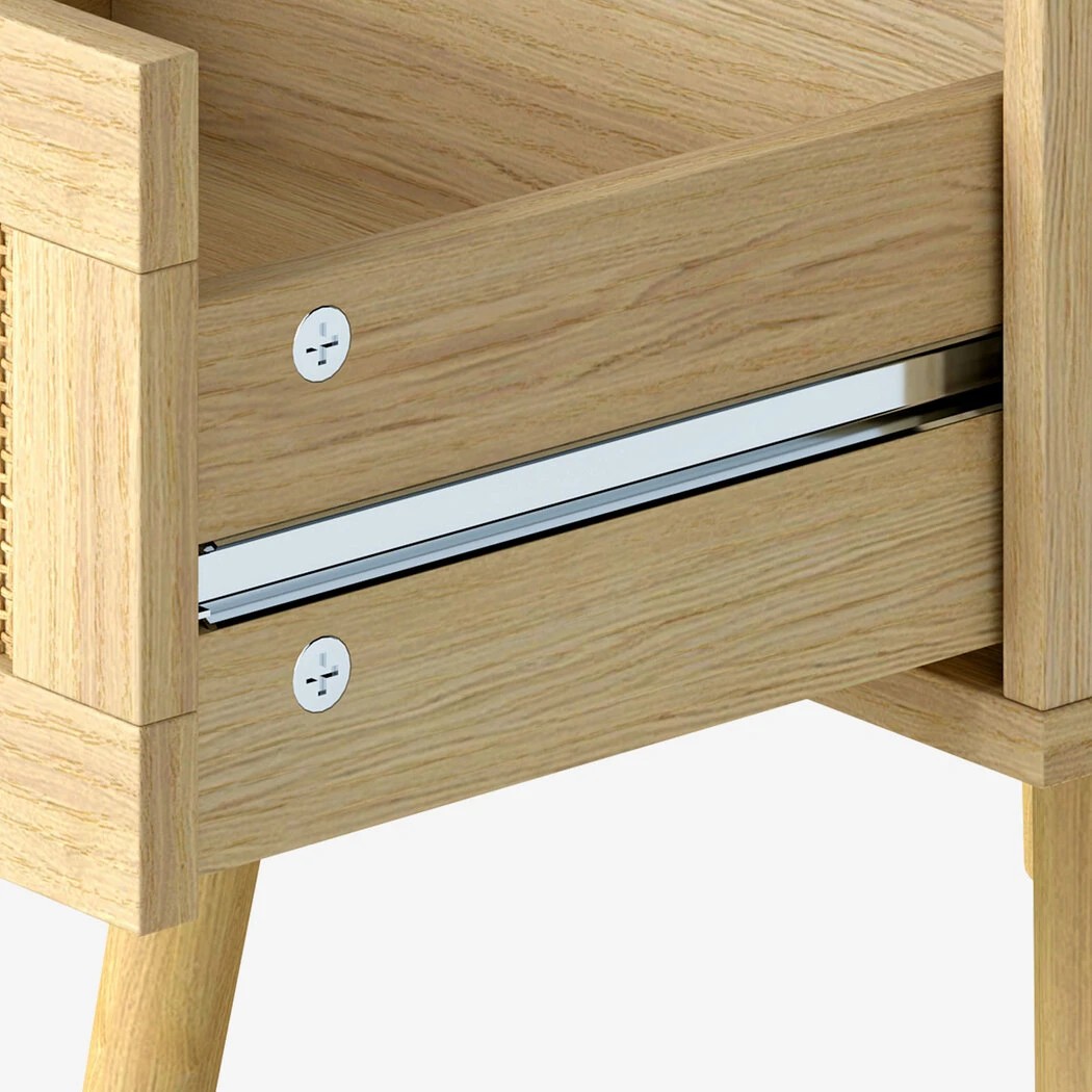 5 Levede Bedside Tables, 2 Hand Made Rattan Decorated Drawers,2 Pack, 5 of 7