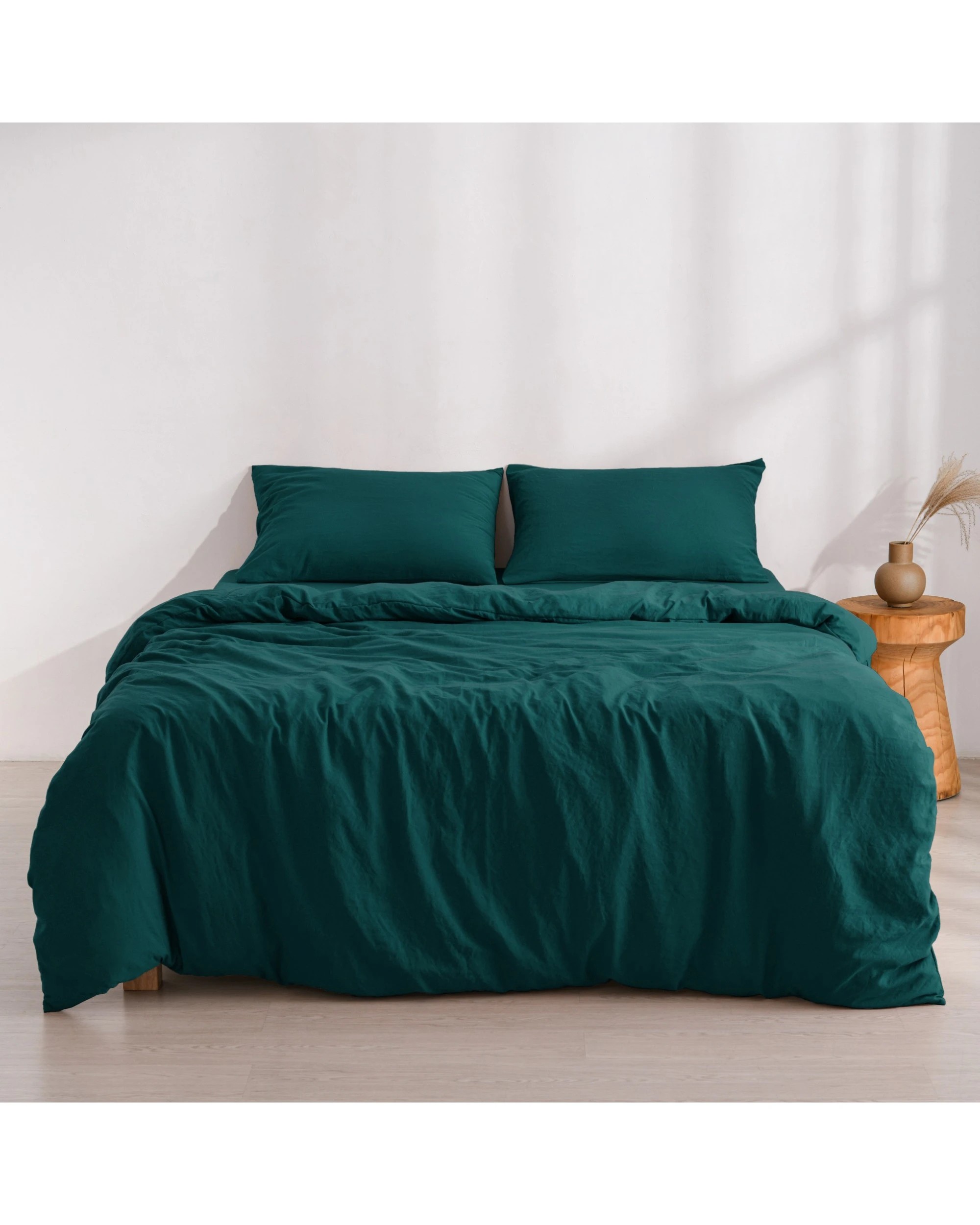 7 Dreamaker Superfine Washed Microfibre Quilt Cover Set - Double Bed - Teal, 7 of 9