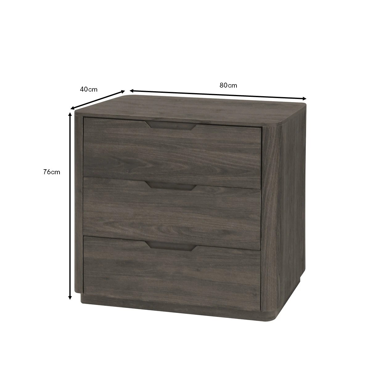 8 Miles 3 Drawer Chest. - Walnut, 8 of 8