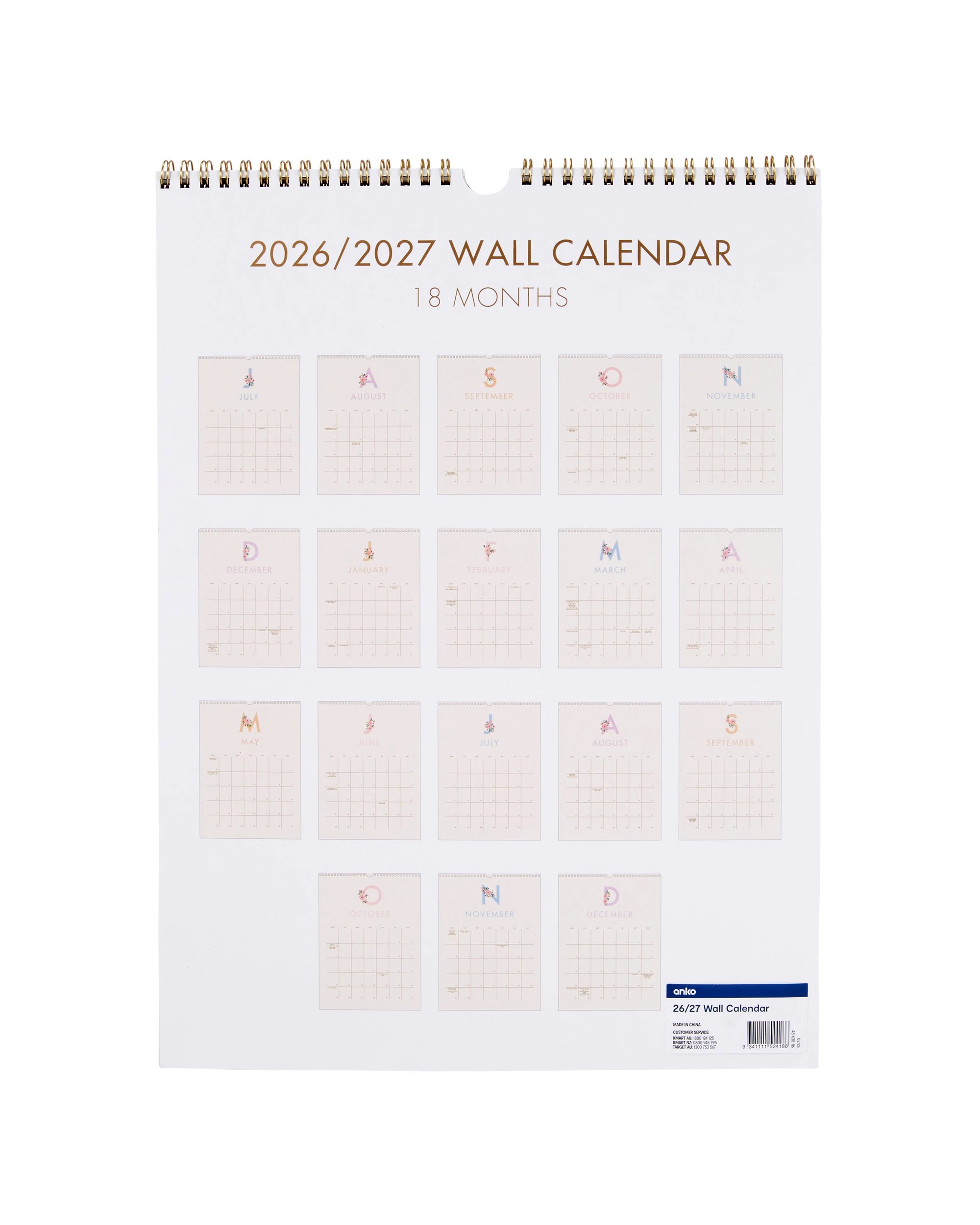 5 26/27 Wall Calendar - Floral, 5 of 5