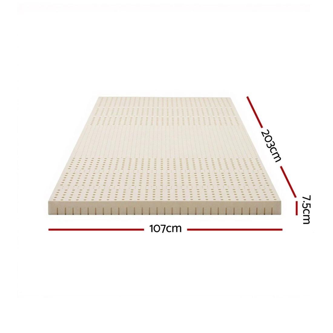 3 Giselle Bedding Latex Mattress Topper 7.5cm King Single - King Single Bed - Beige, 3 of 8