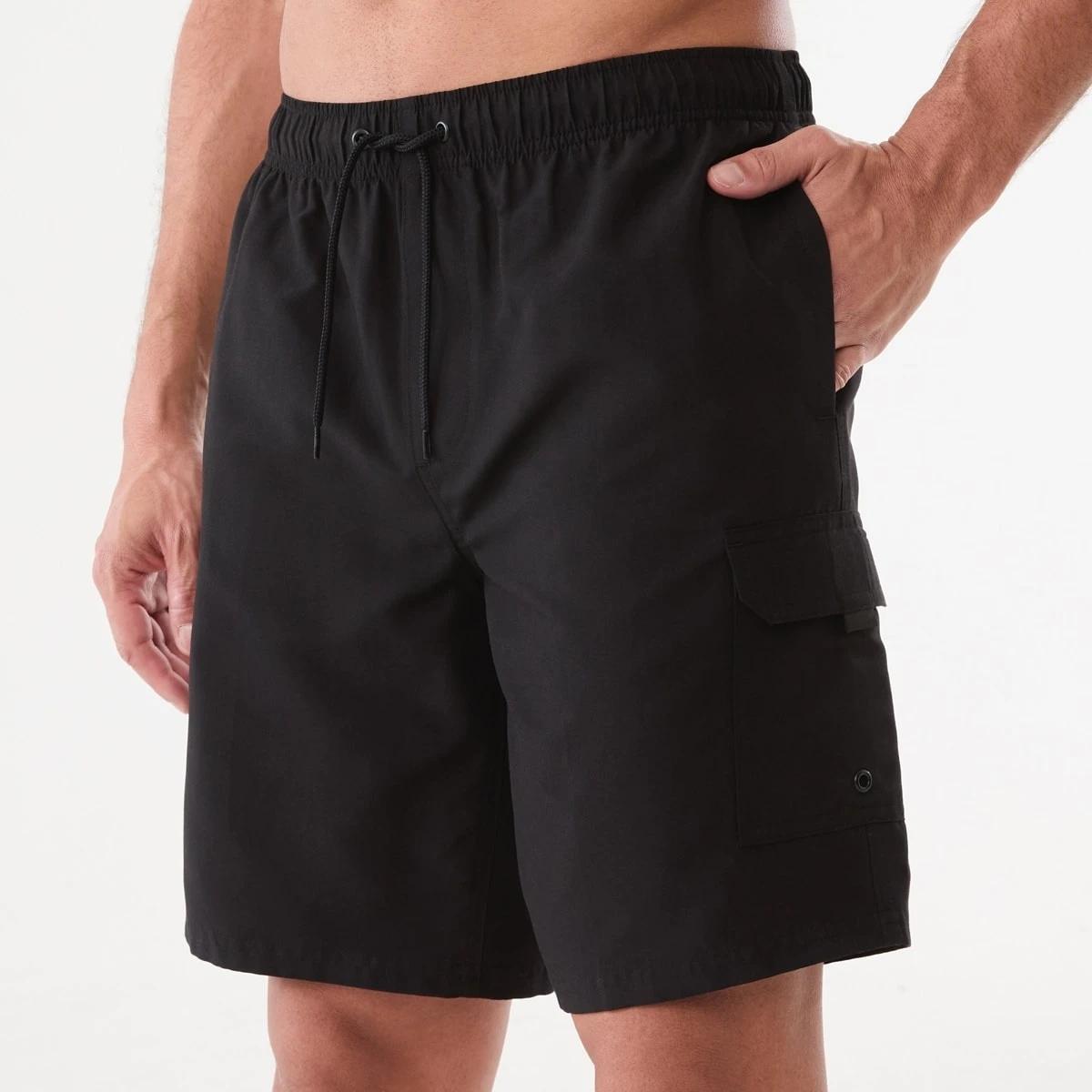 2 Elastic Waist Regular Cargo Boardshorts BLACK, 2 of 5