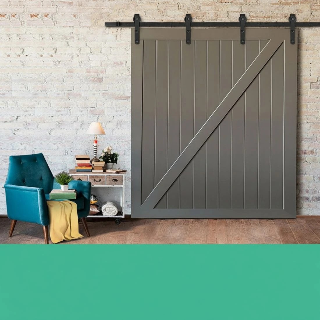 5 Cefito Sliding Barn Door Hardware Track Set 4m - Black, 5 of 6