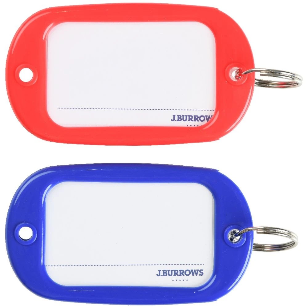 2 J.Burrows Extra Large Key Tags Red & Blue 2 Pack, 2 of 3