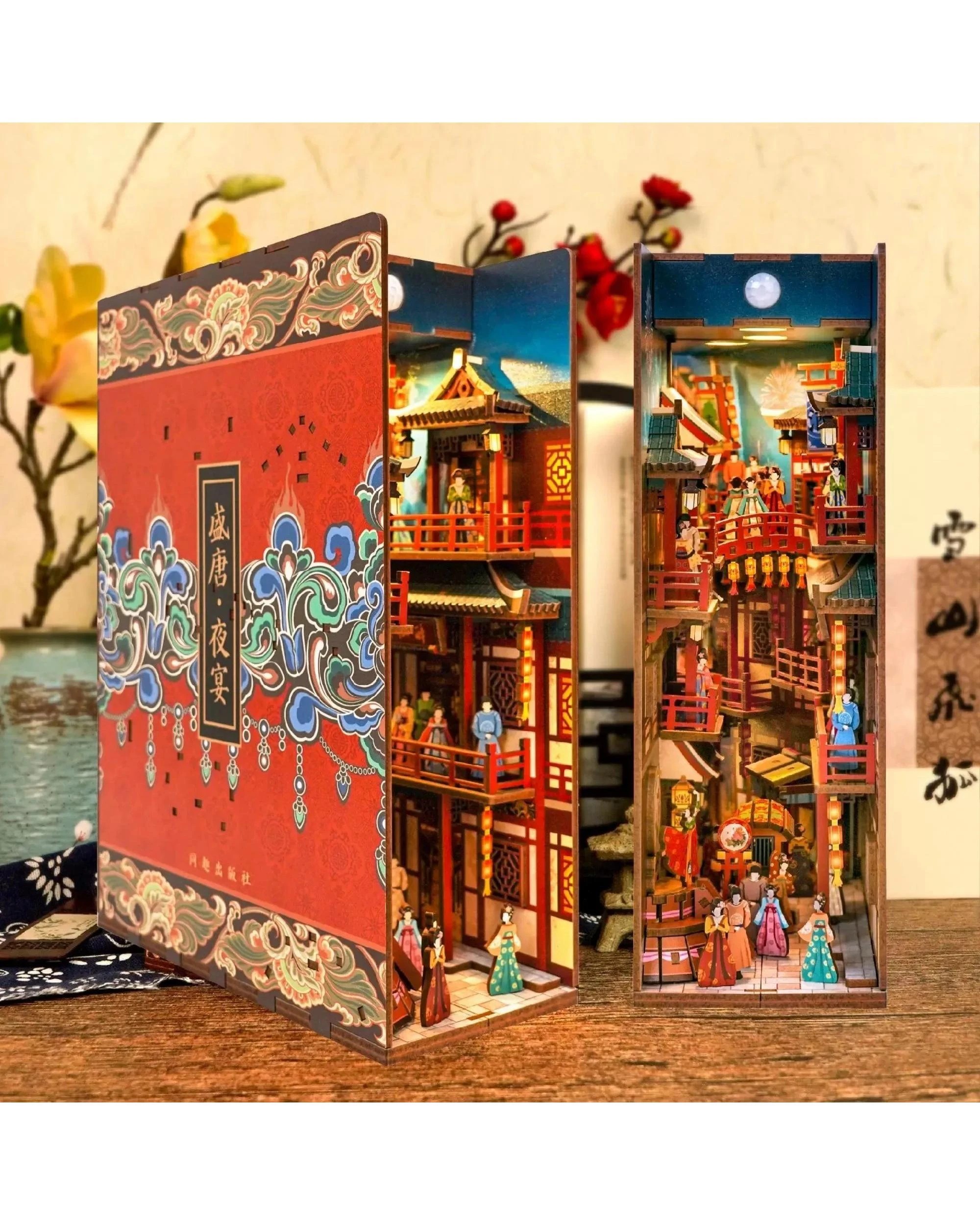 2 Tonecheer 3D Wooden Puzzle DIY Book Nook Kit - The Banquet of Tang Dynasty, 2 of 9
