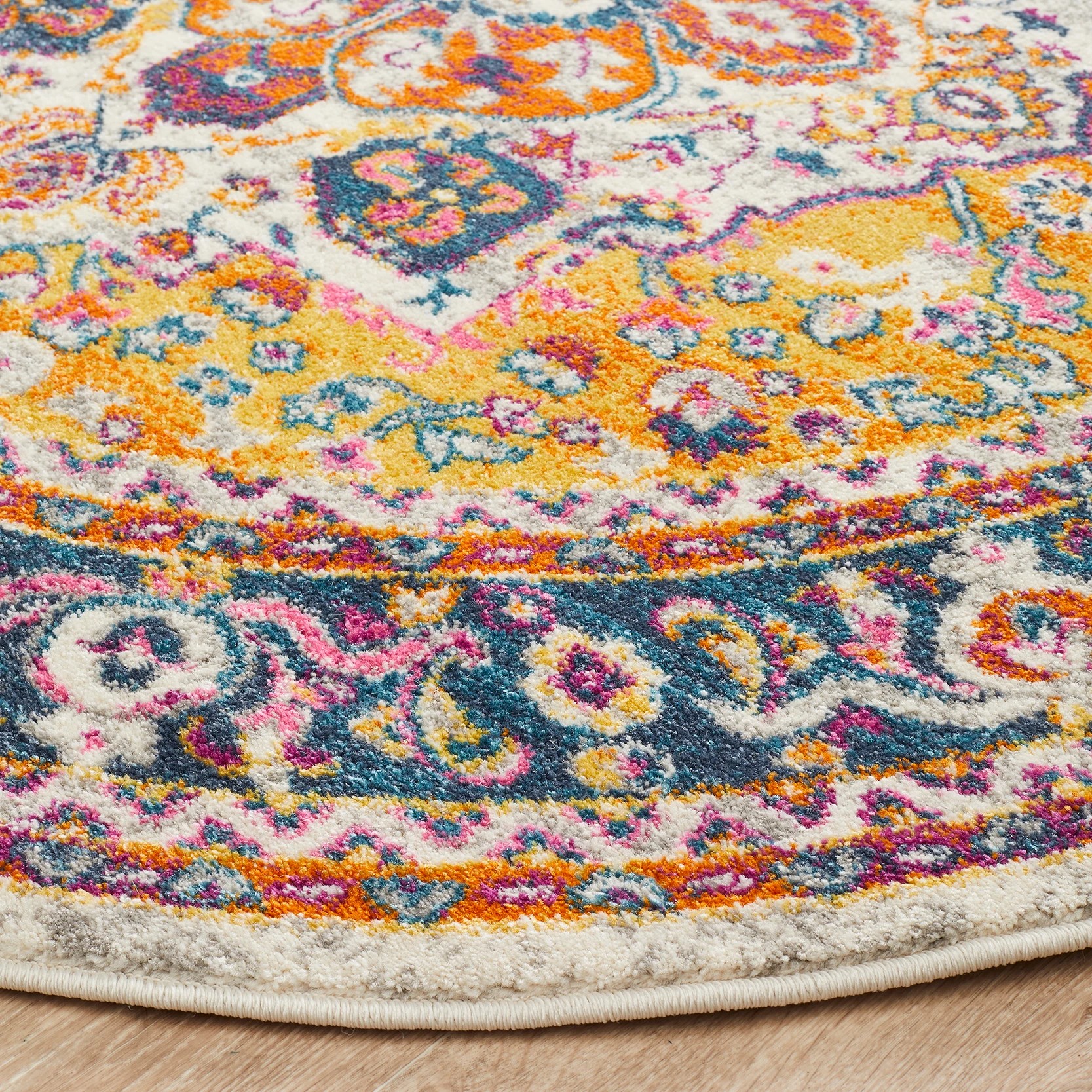 3 Common Ground Rugs Atlas 207 240x240cm - Large Round Rug - Natural, 3 of 7