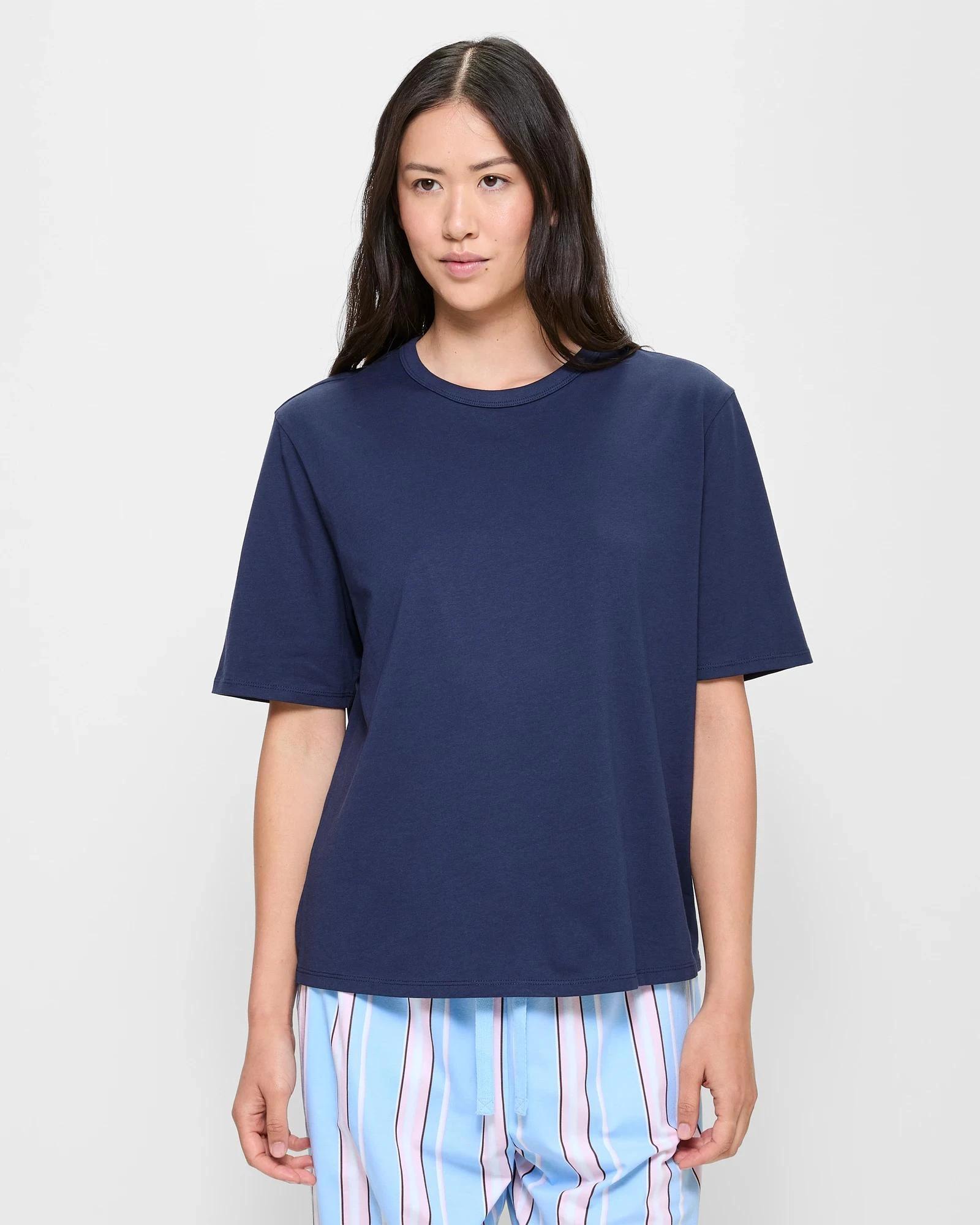1 Target Woman Australian Cotton Sleep Core T-Shirt NAVY BLUE, 1 of 5