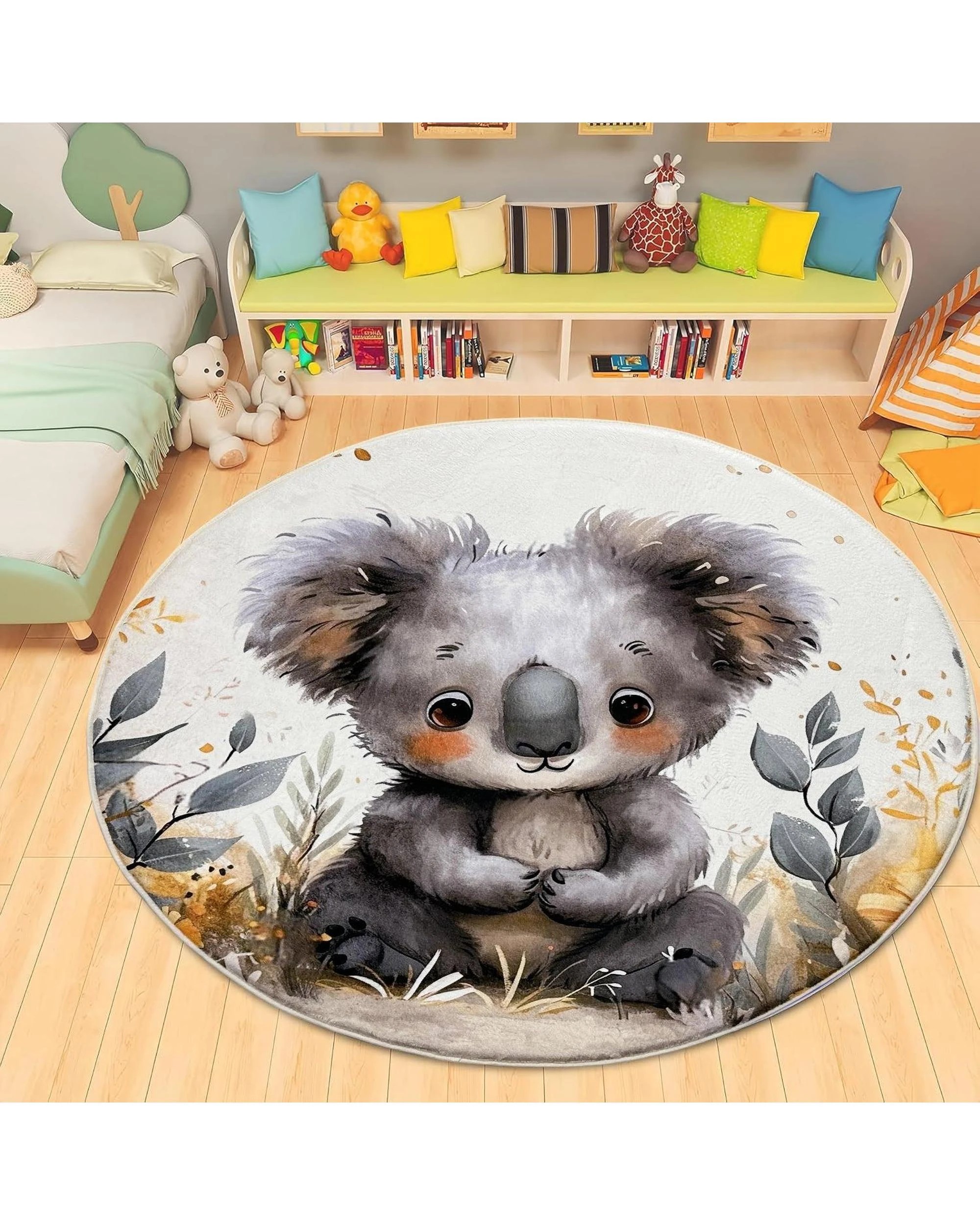 2 La Grace Home Ultra Soft Kids Koala Plush Mat - 120x120cm, 2 of 5
