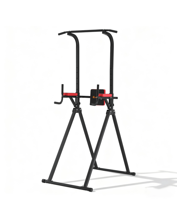 Everfit Chin Up Tower Pull Up Station Adjustable Dip Station Folding Home Gym - Multi