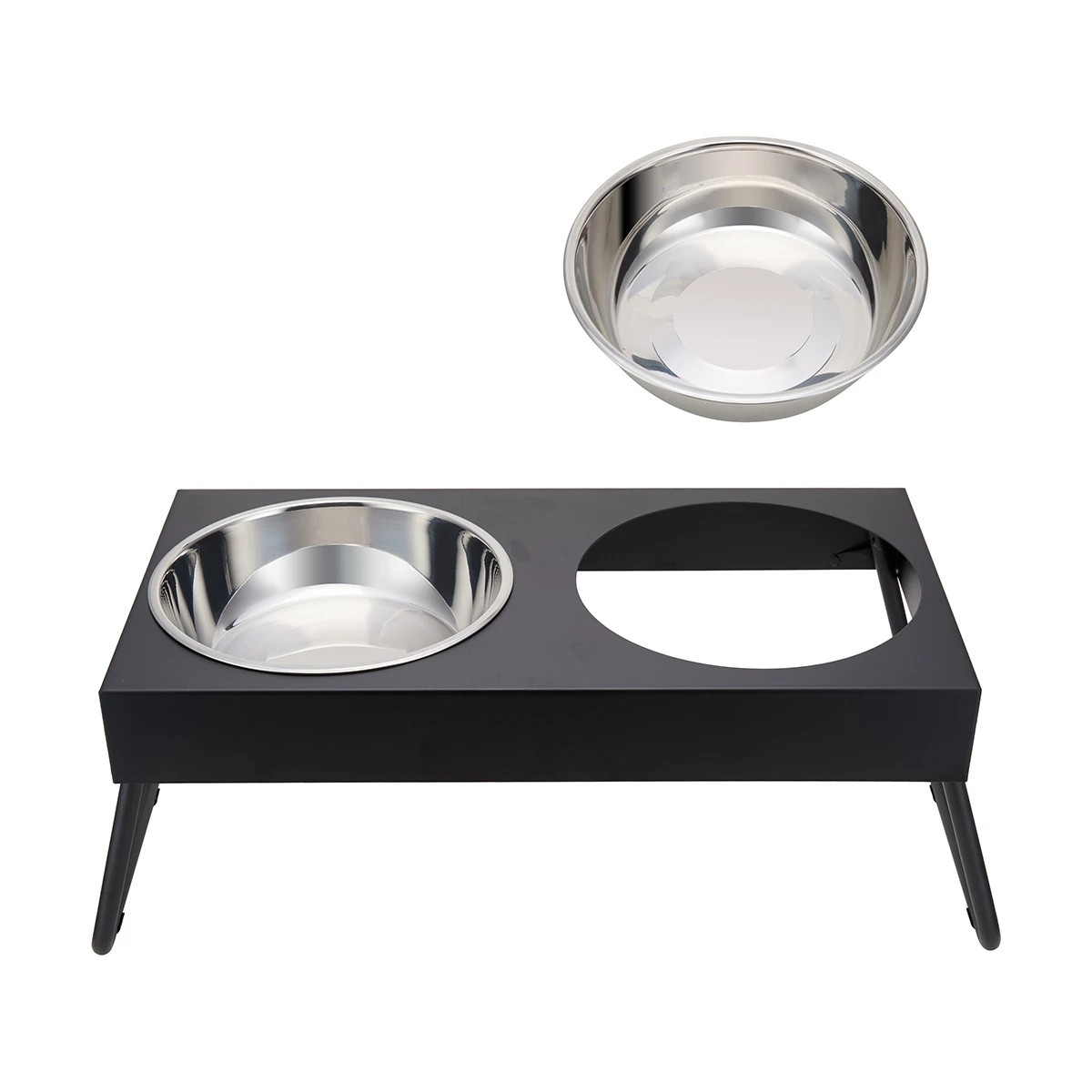 2 Pet Bowl Twin Elevated Folding - Extra Large, 2 of 10