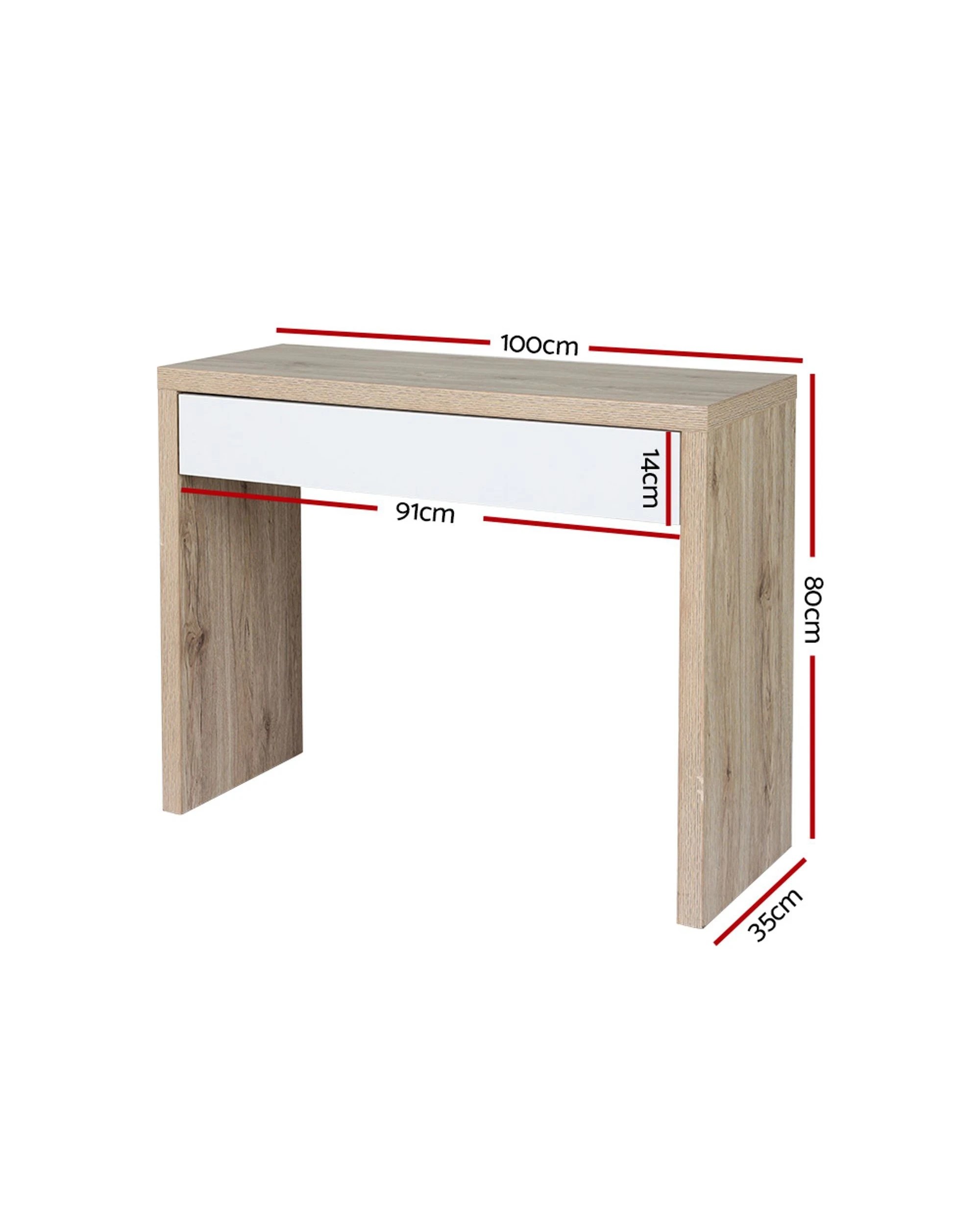 2 Artiss Console Table Storage Drawer Jory
 - White, 2 of 3