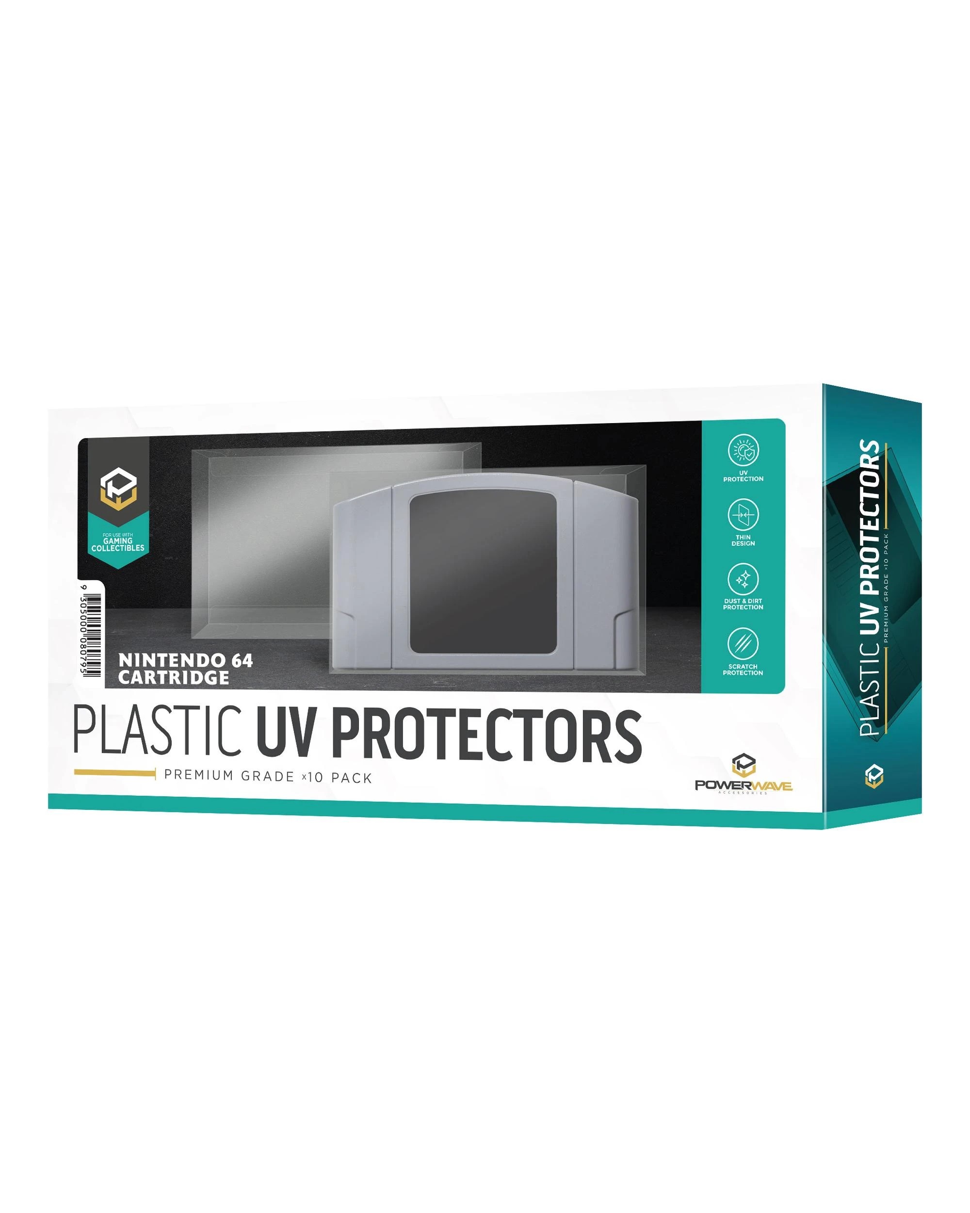 1 Powerwave N64 Cartridge 0.5mm Plastic UV Protector 10 Pack - Clear, 1 of 4