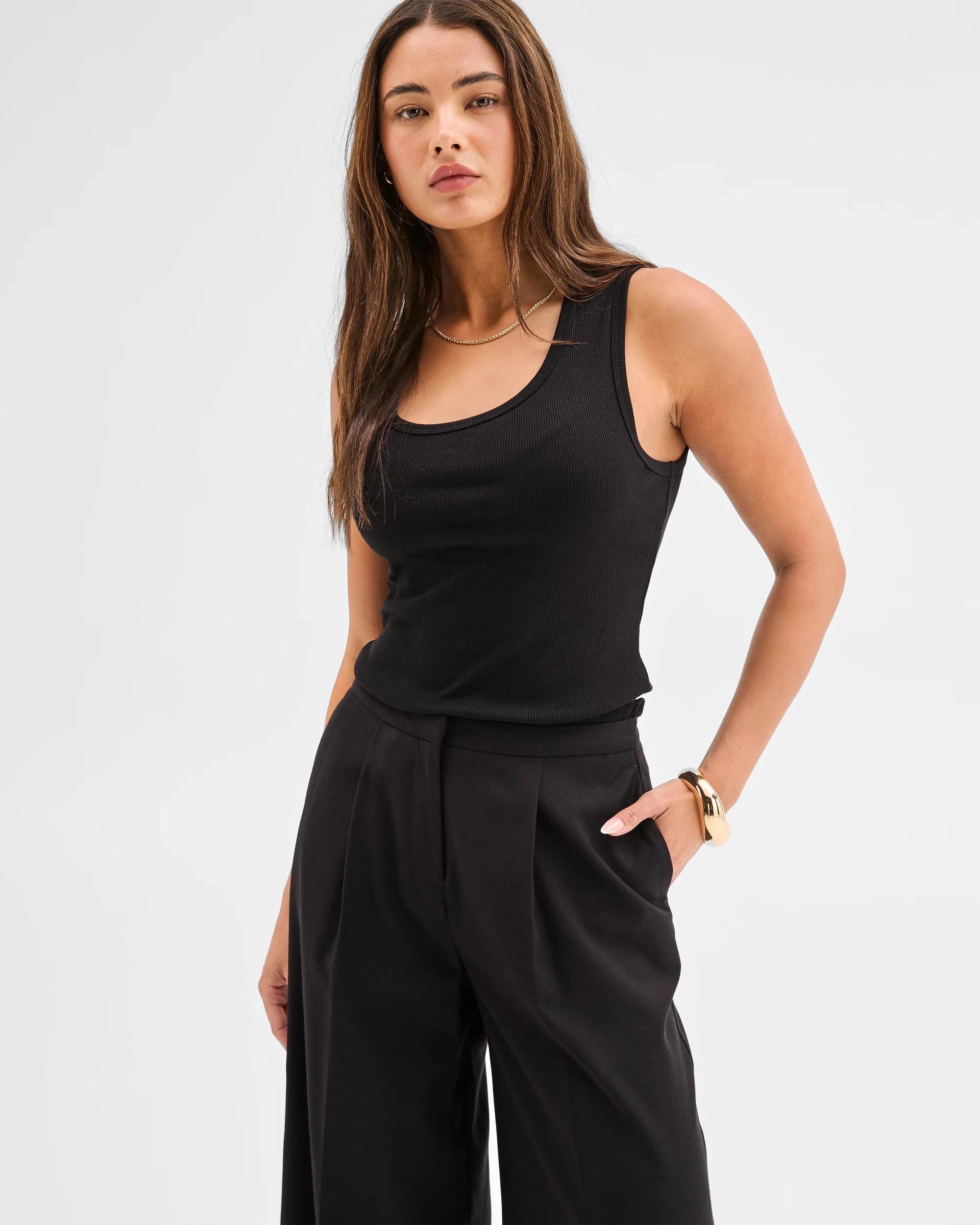 4 Lily Loves Wide Leg Tailored Pants BLACK, 4 of 6