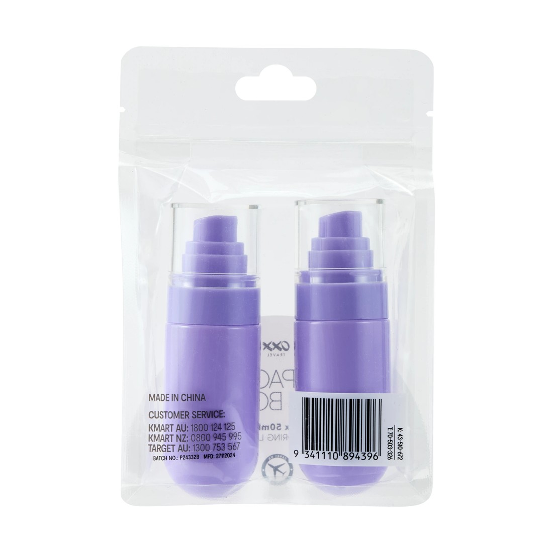 4 OXX Travel 2 Pack Spray Bottle - Purple, 4 of 4