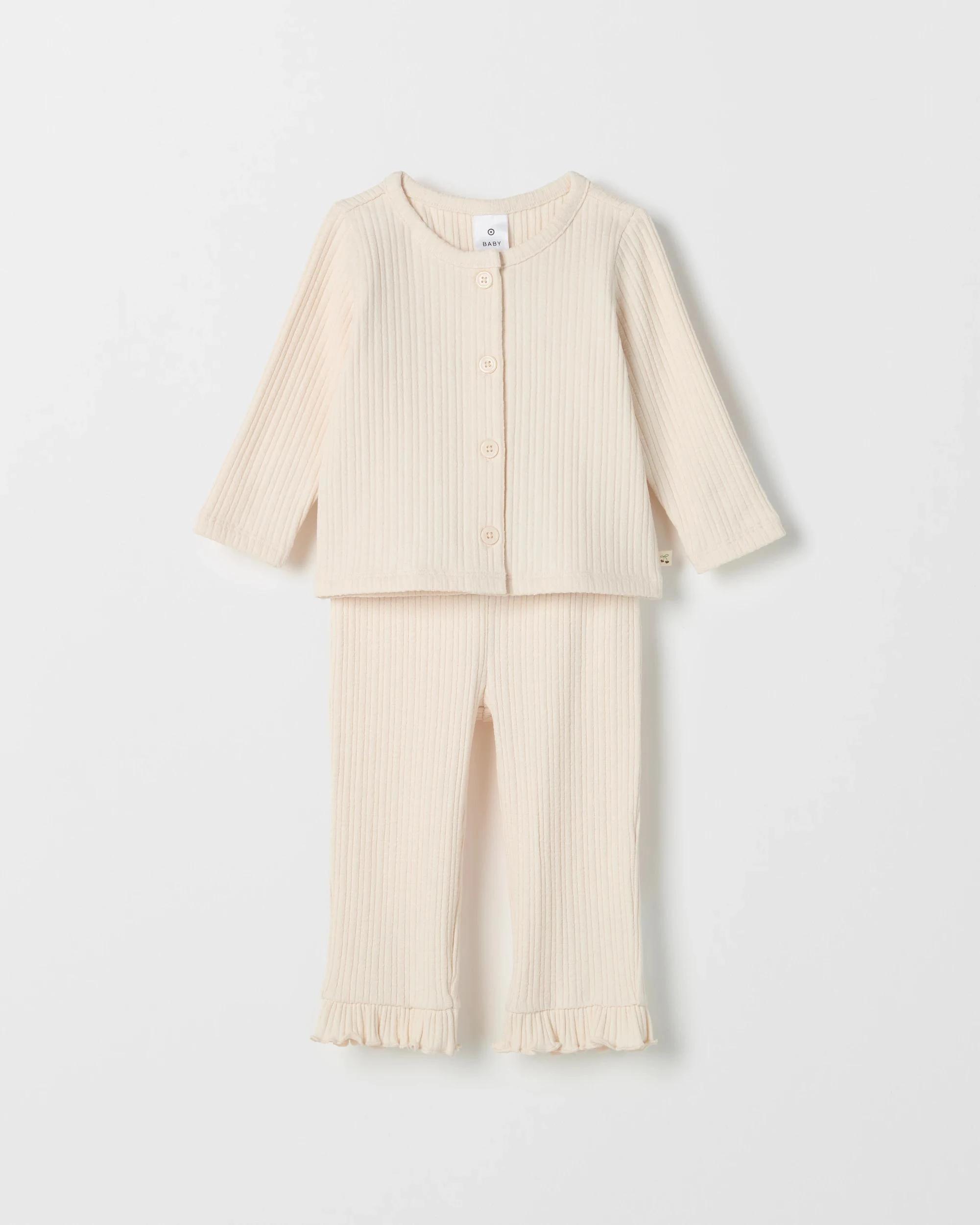 4 Target Baby Baby Rib Cardigan and Pants Set CREAM, 4 of 6