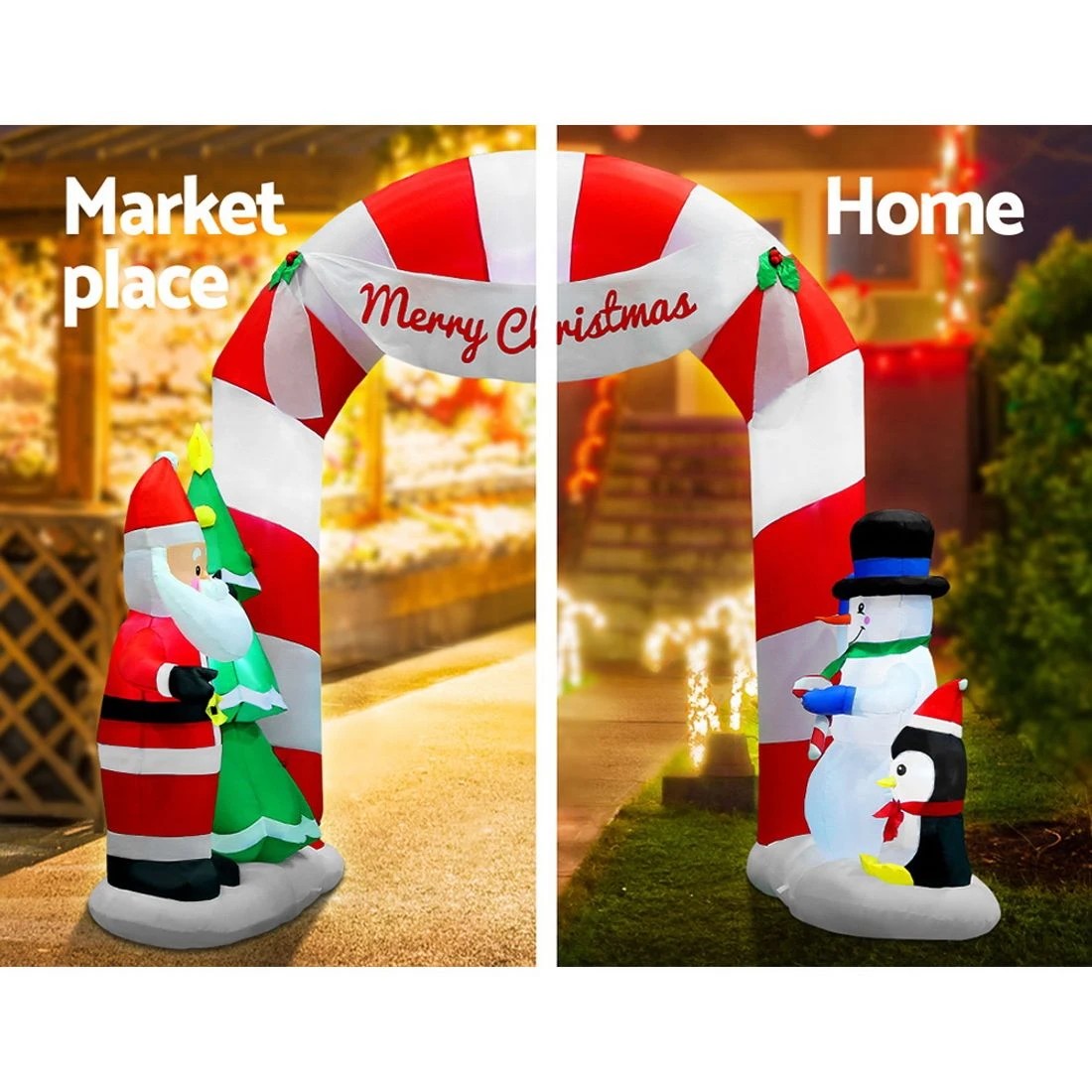 7 Jingle Jollys Christmas Inflatable Archwary Santa 3m Illuminated Decorations Durable Space Saving Modern Decor - White, 7 of 7