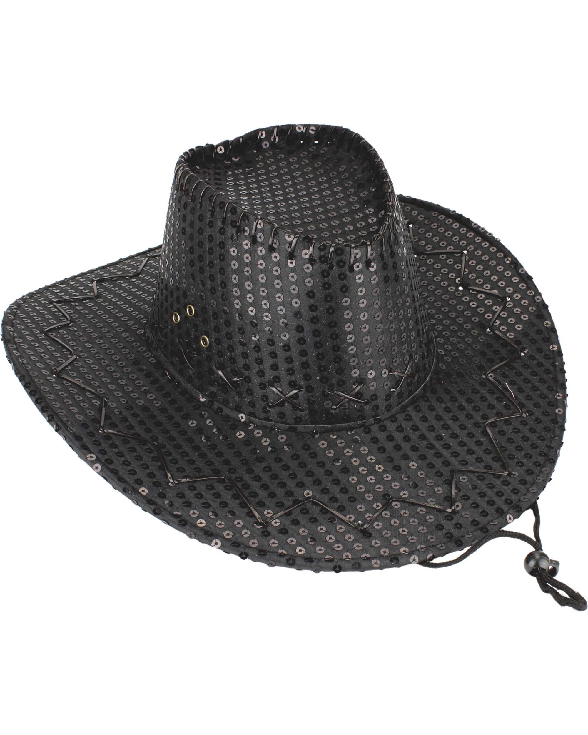 1 JD Party Adult Sequin Outback Cowboy Hat - Black, 1 of 1