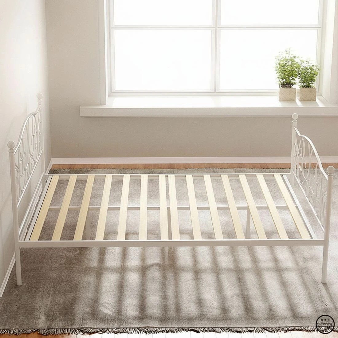 6 Artiss Bed Frame Double Size Metal Frame GROA - White, 6 of 7