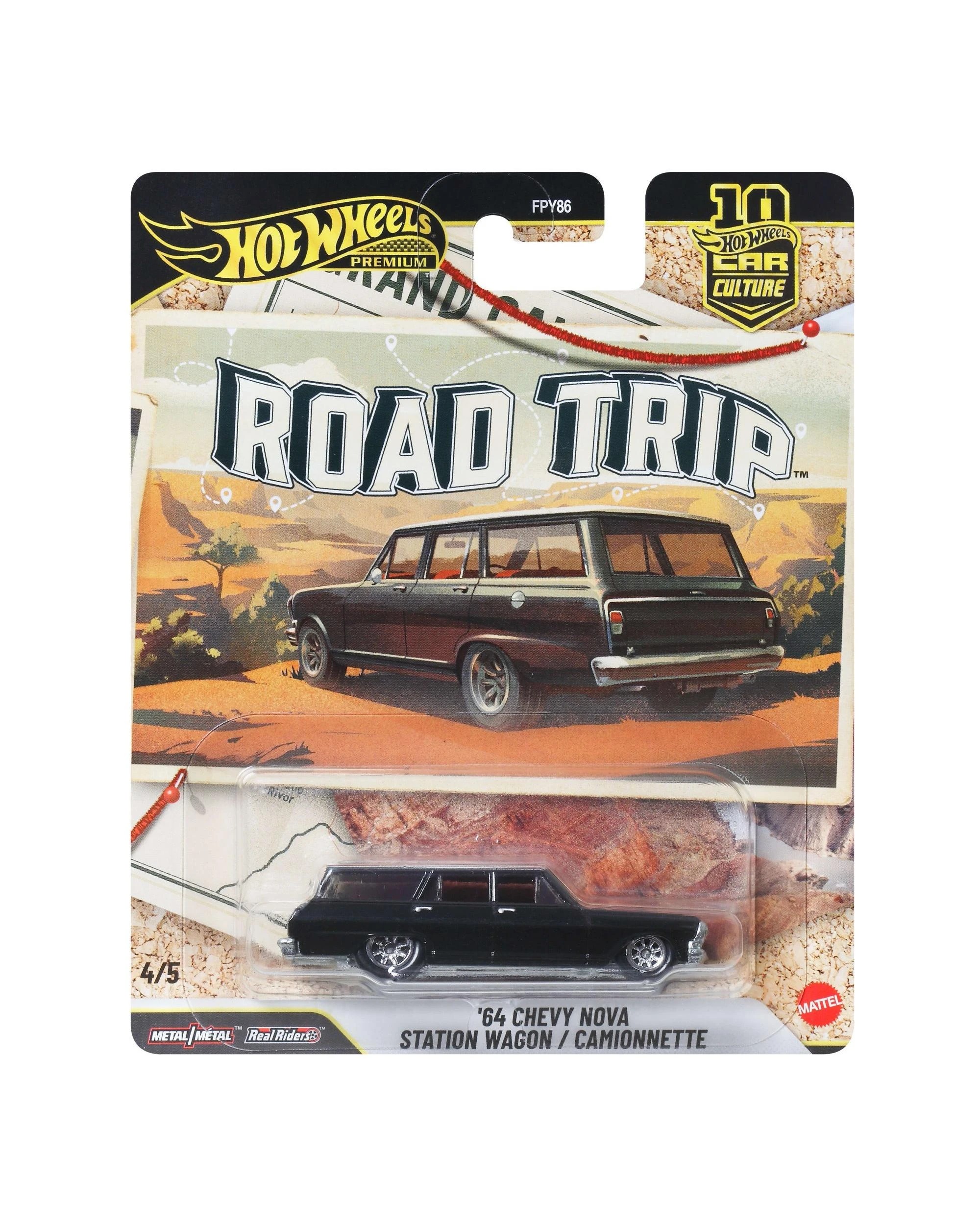 1 Hot Wheels Premium Car Culture Road Trip 1964 Chevy Nova Station Wagon Diecast Vehicle, 1 of 1