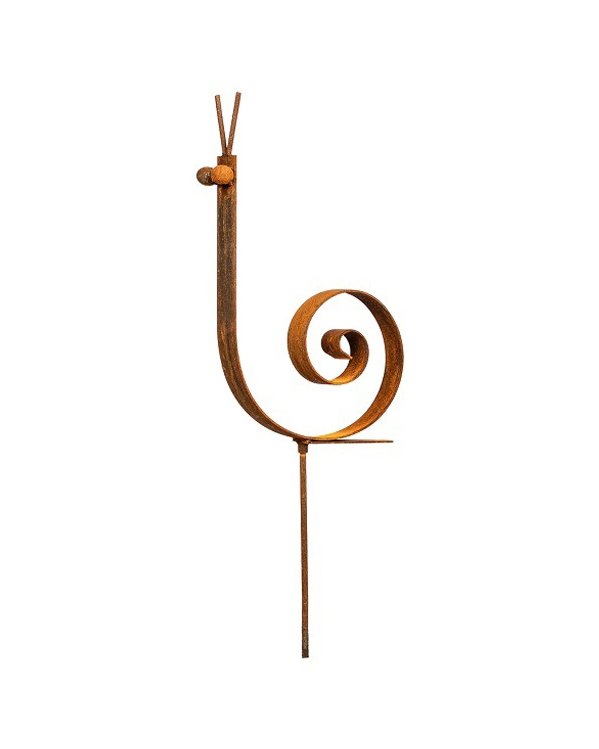 1 Alfresco Garden 40cm Metal Snail Stake Outdoor Decor Small - Brown, 1 of 1