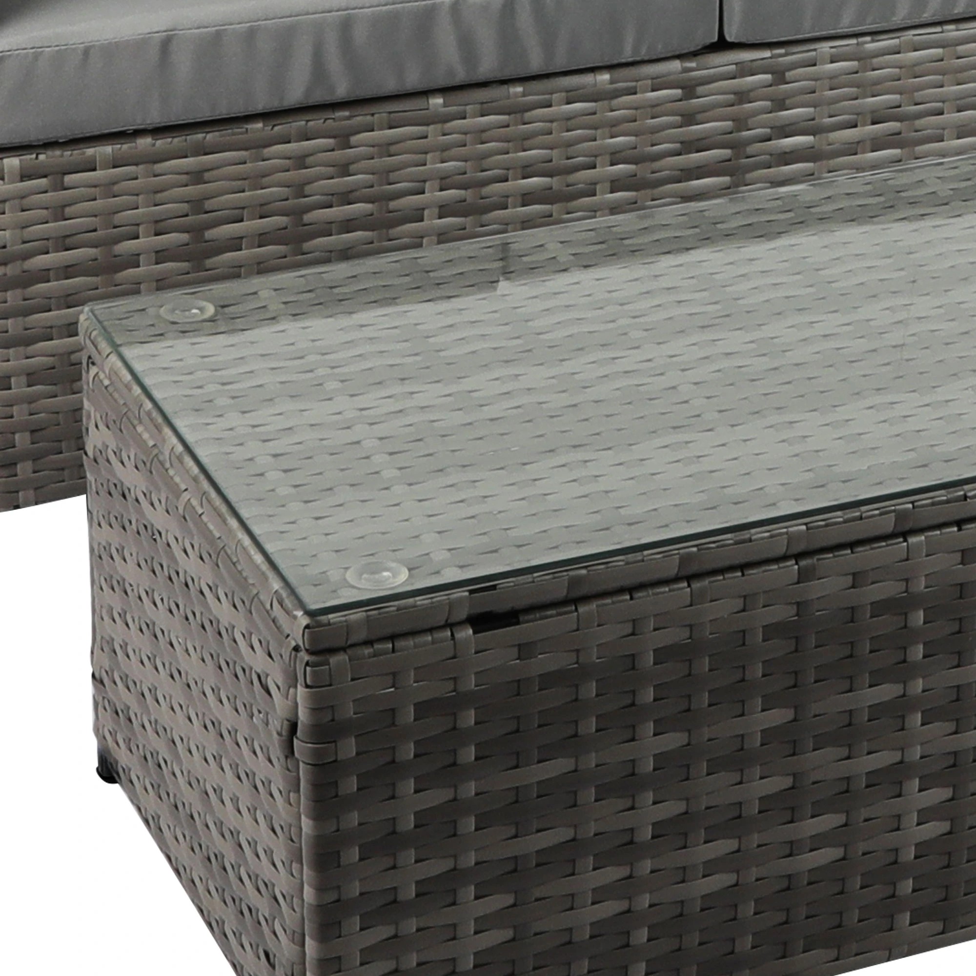 5 Levede 5-Piece Outdoor Sofa Set with Chairs & Tempered Glass Table, UV Resistant - Grey, 5 of 8