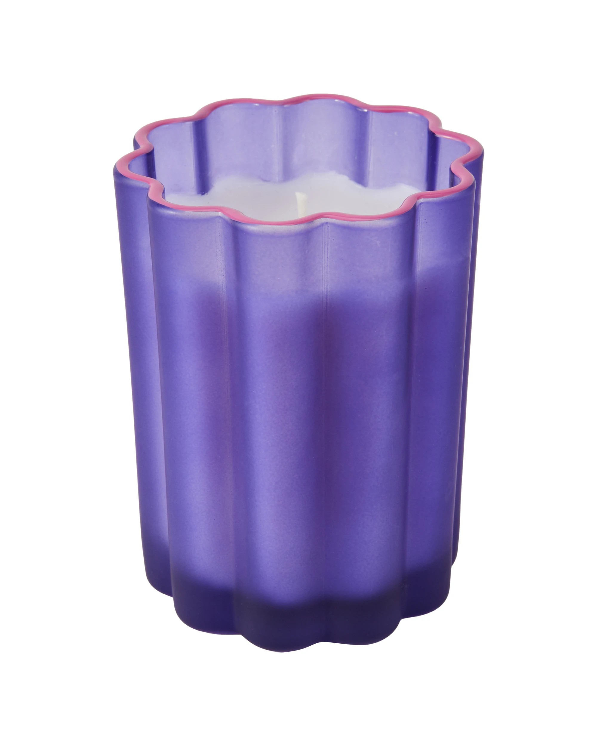 2 Scallop Glass Candle - Purple, 2 of 5