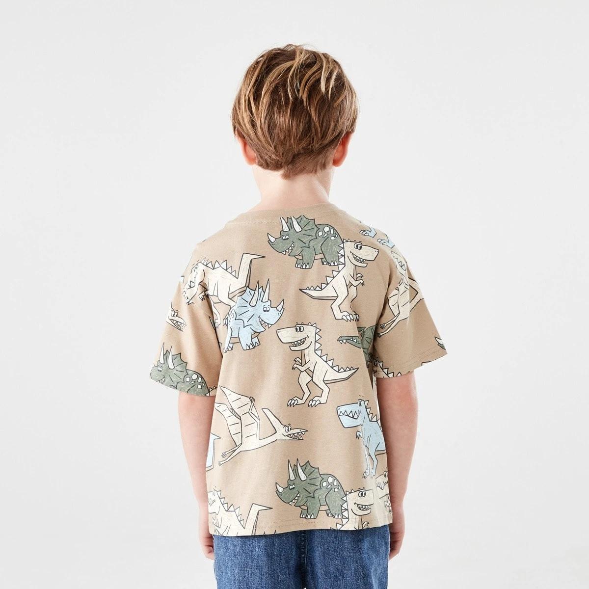 2 All Over Print T-shirt SCRIBBLY DINOS LIGHT BROWN, 2 of 6