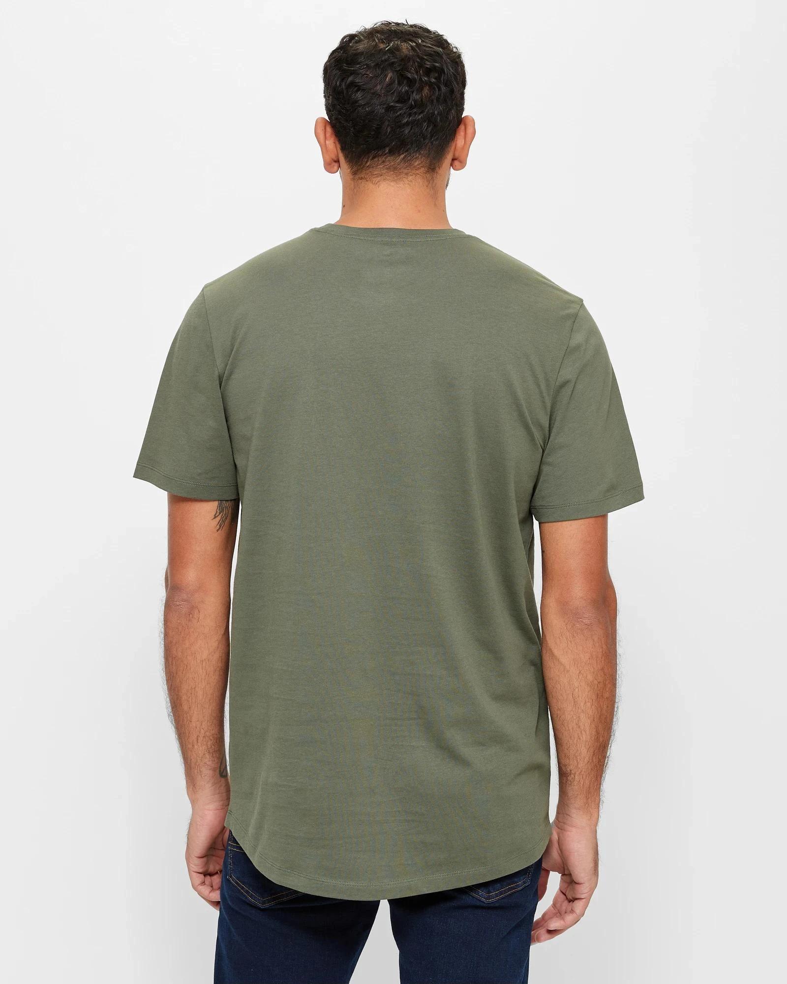 4 Target Australian Cotton Curved Hem T-Shirt KHAKI, 4 of 4